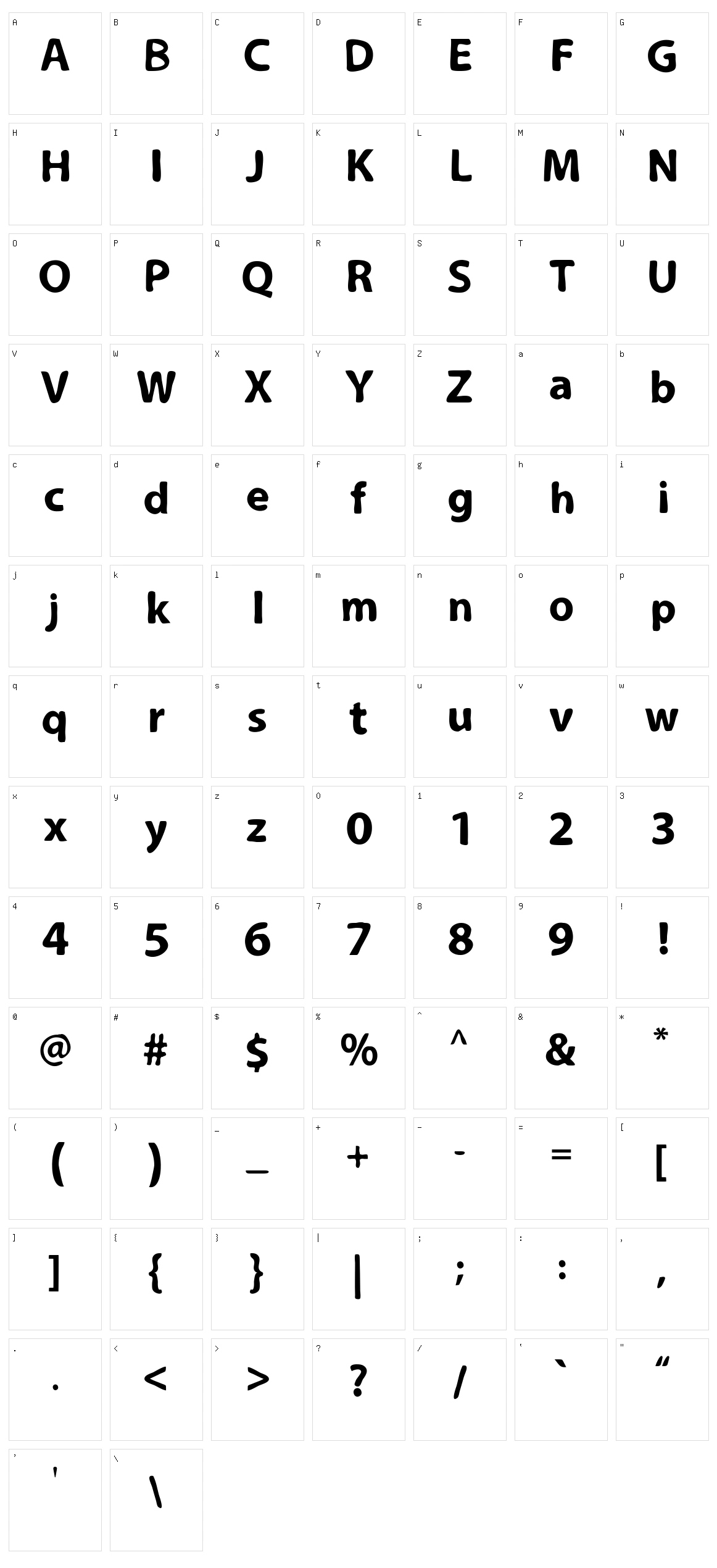Loosey Sans Character Set