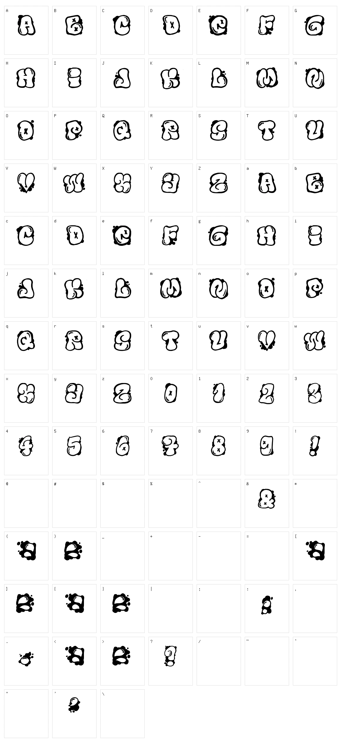 El&Font Bubble Character Set