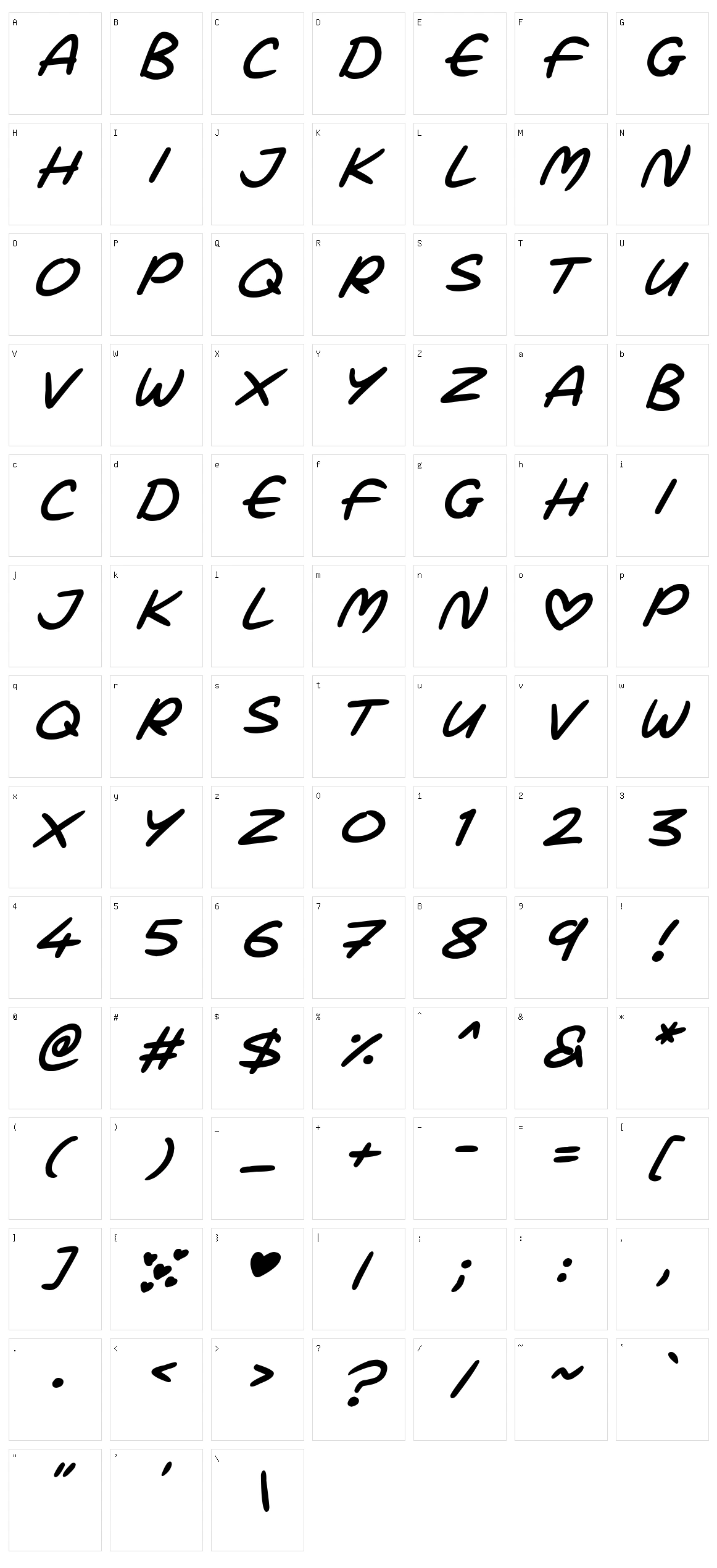 Love Marker Character Set
