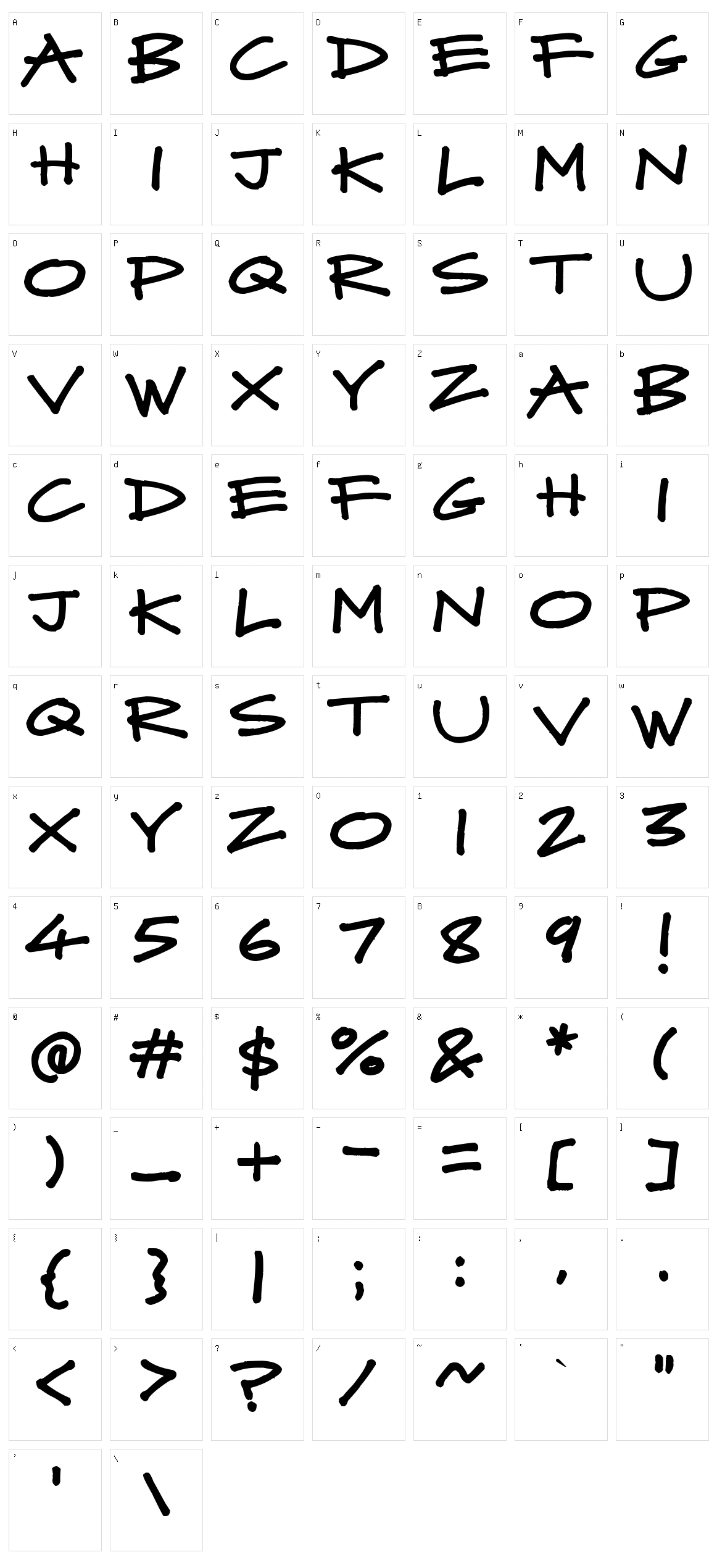 Mad Midnight Marker Character Set