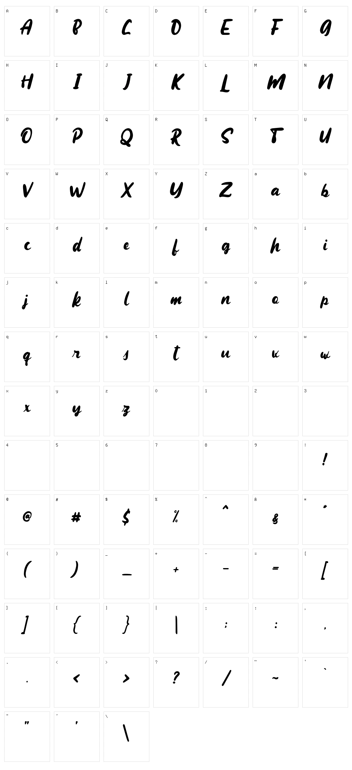 Maqueen Sans Character Set