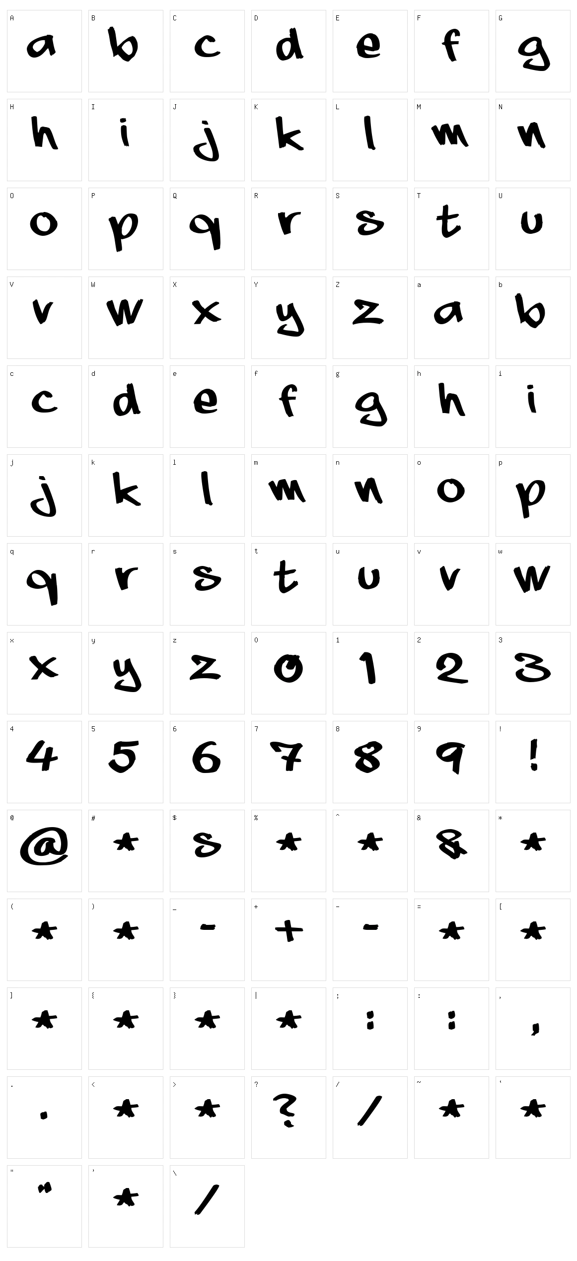 Aaaiight! Character Set