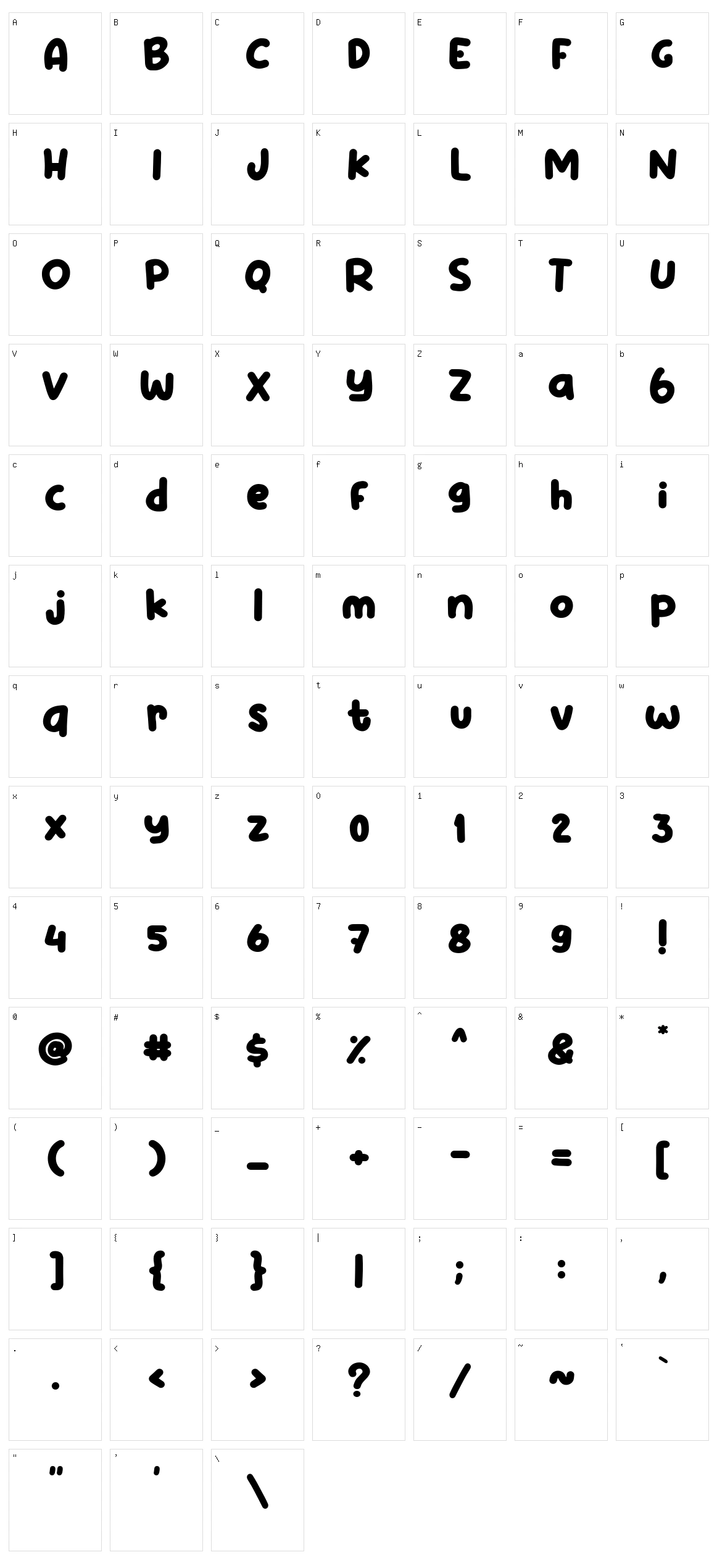 Mat Saleh Character Set