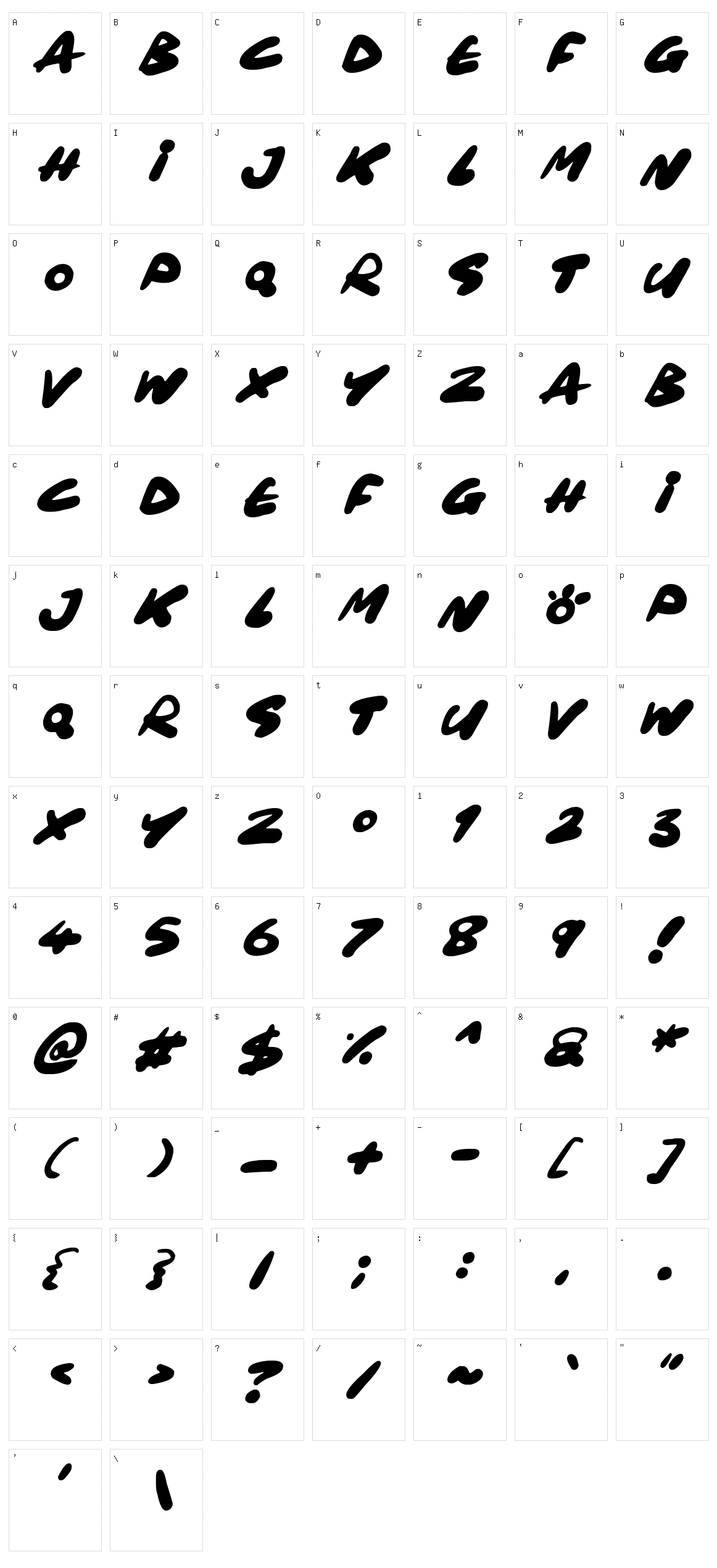 Maxi Marker Character Set