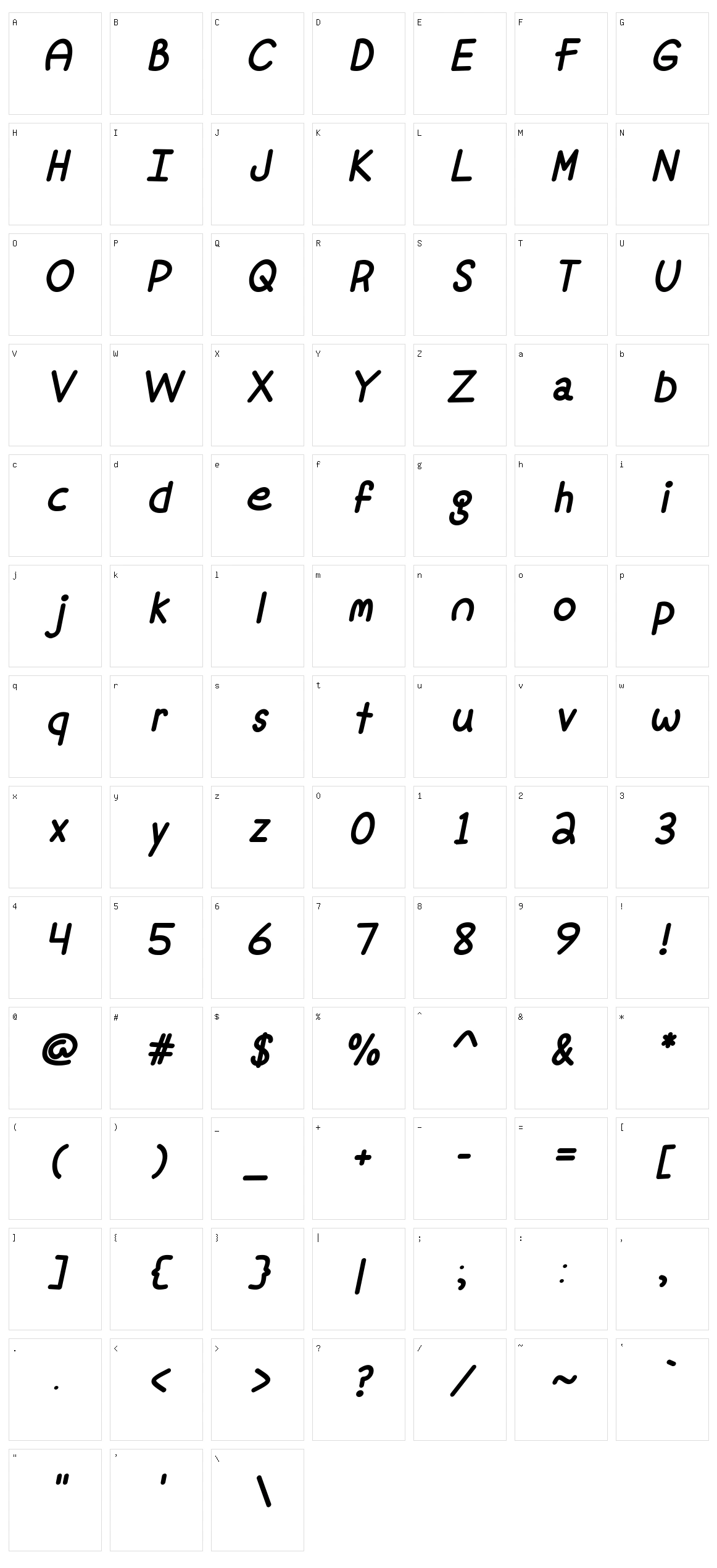 Mf Fine Again Character Set