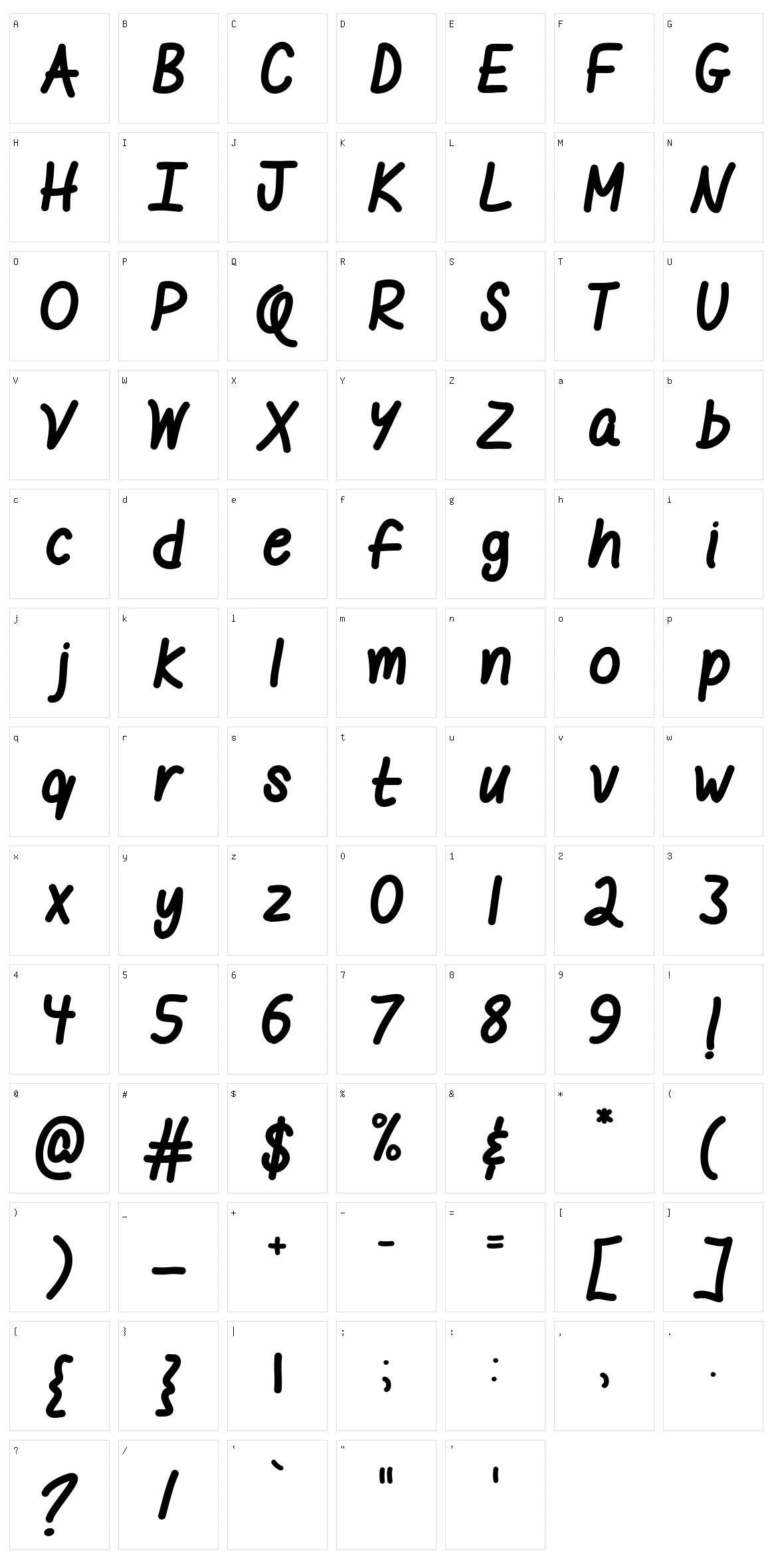 Mf I like it Bold Character Set