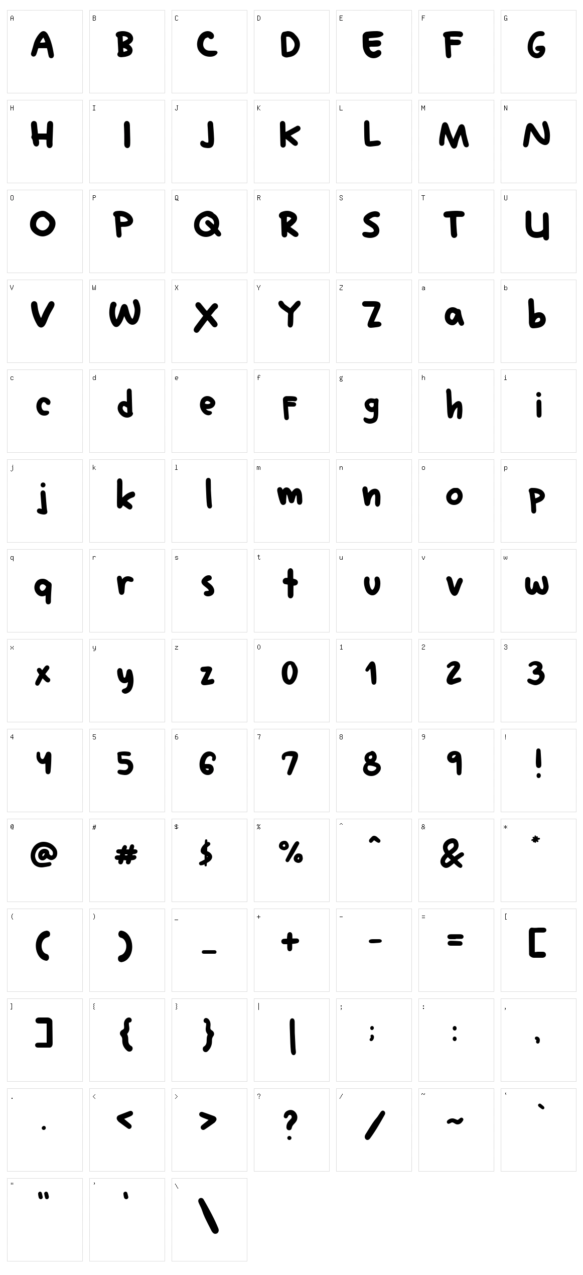 Minako Character Set