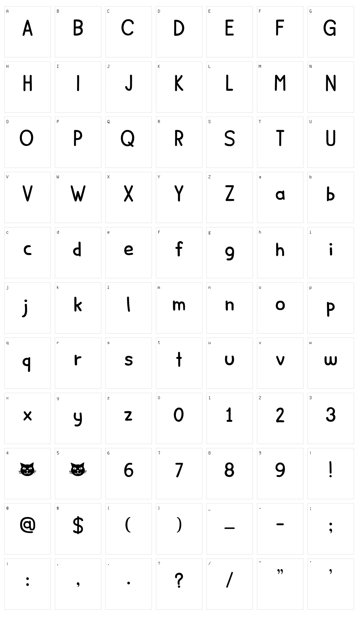 Minou Character Set