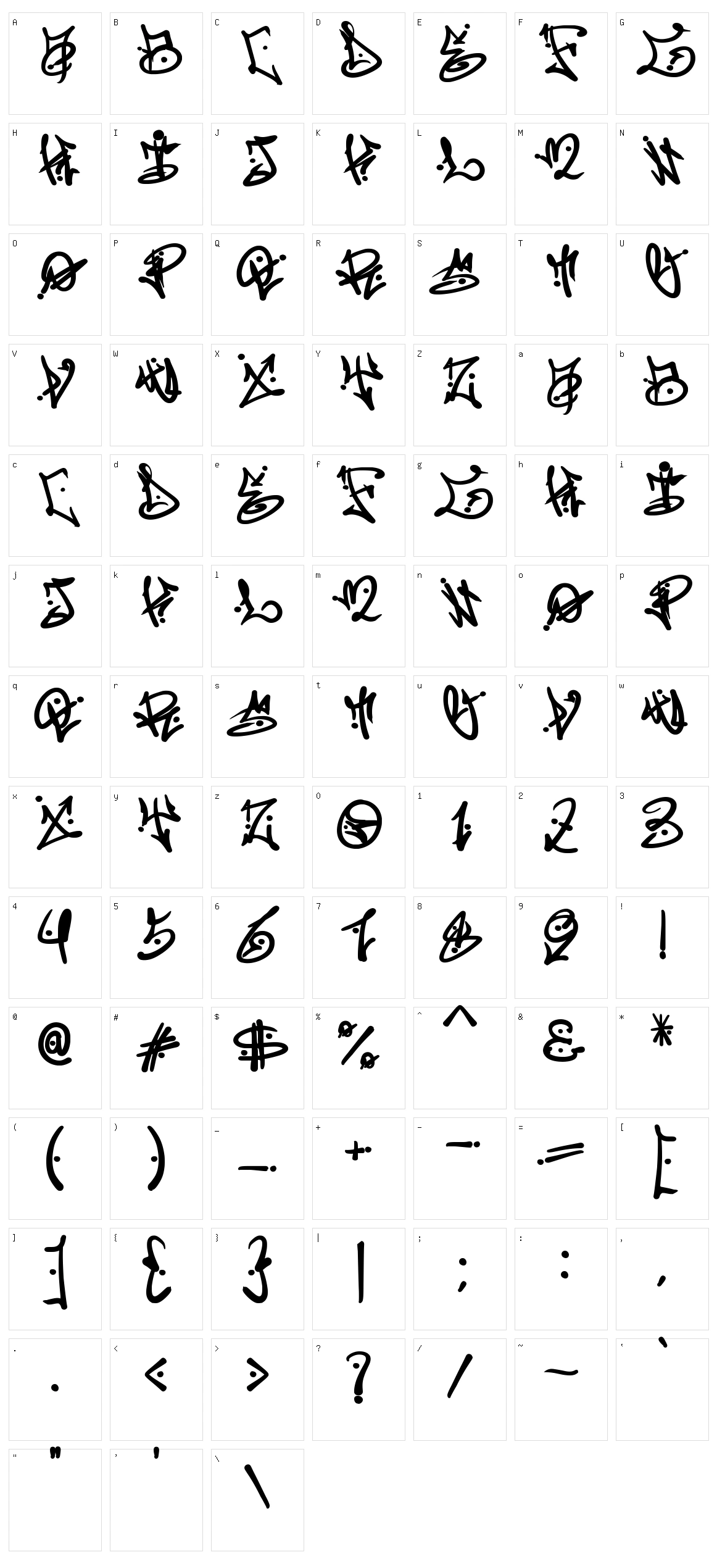 Vabioxe Graffiti Character Set