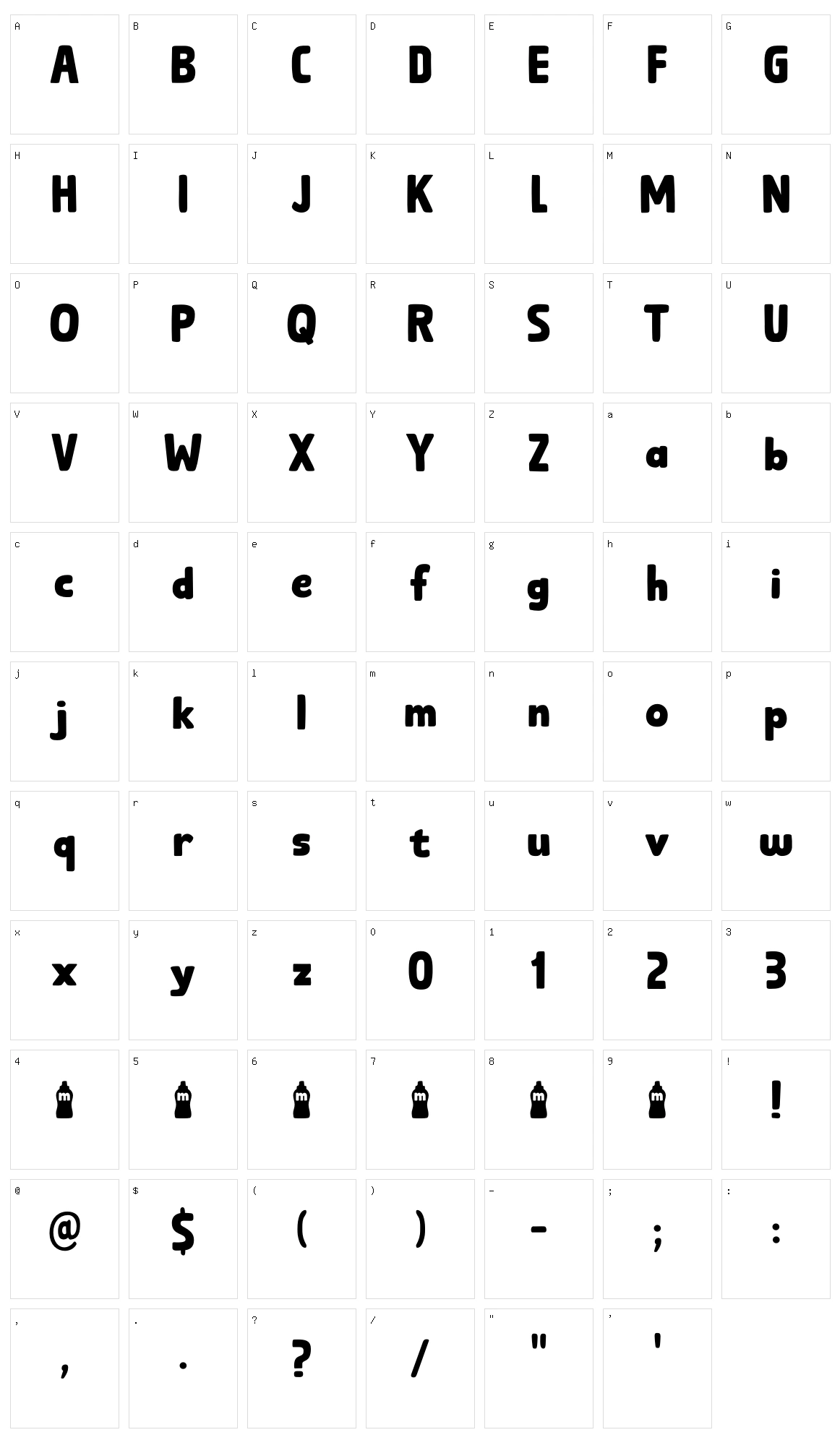 Moutarde Character Set