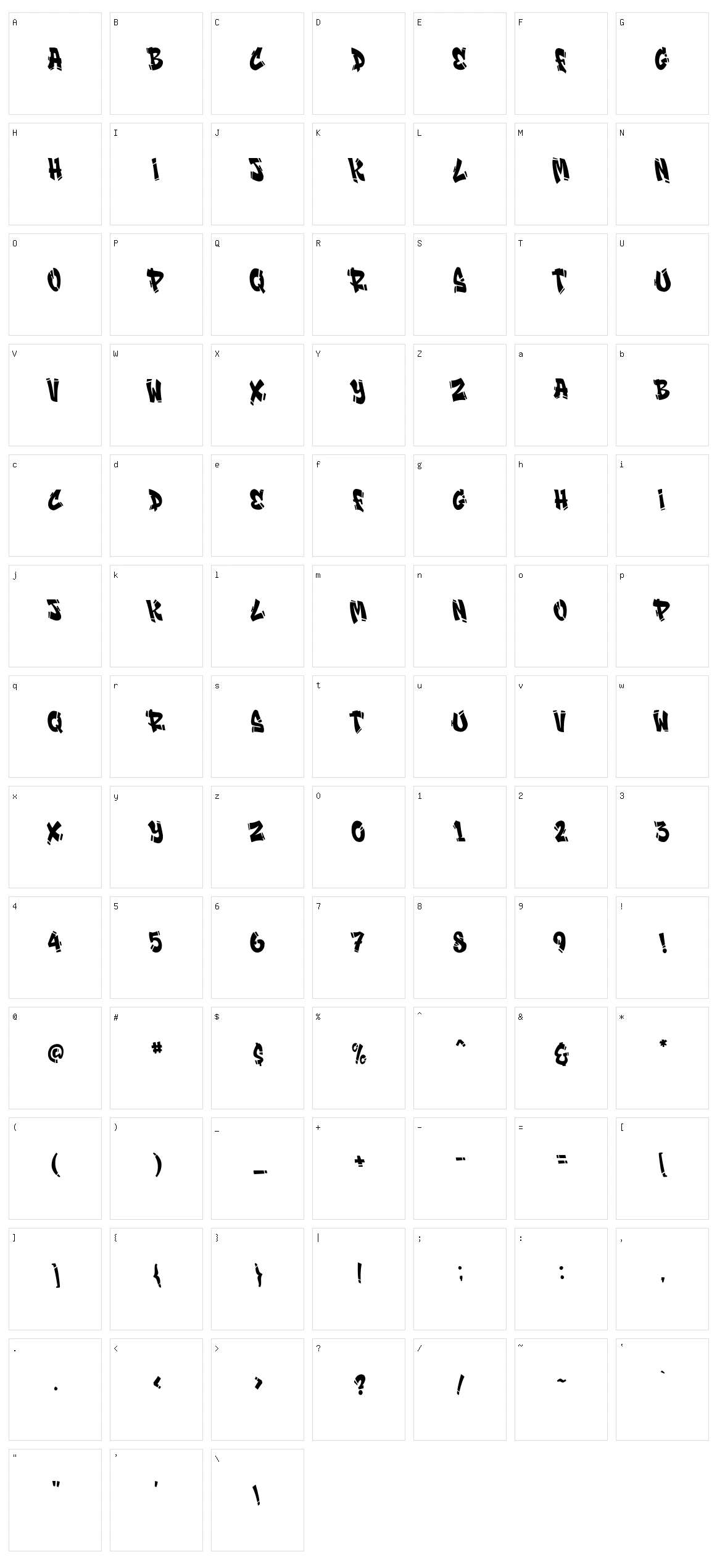 Streamzy Character Set