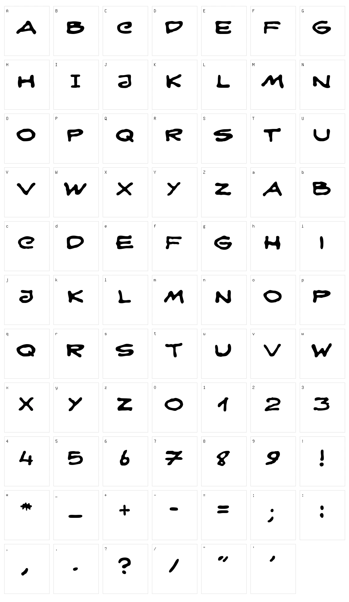 Nikad Robom Character Set