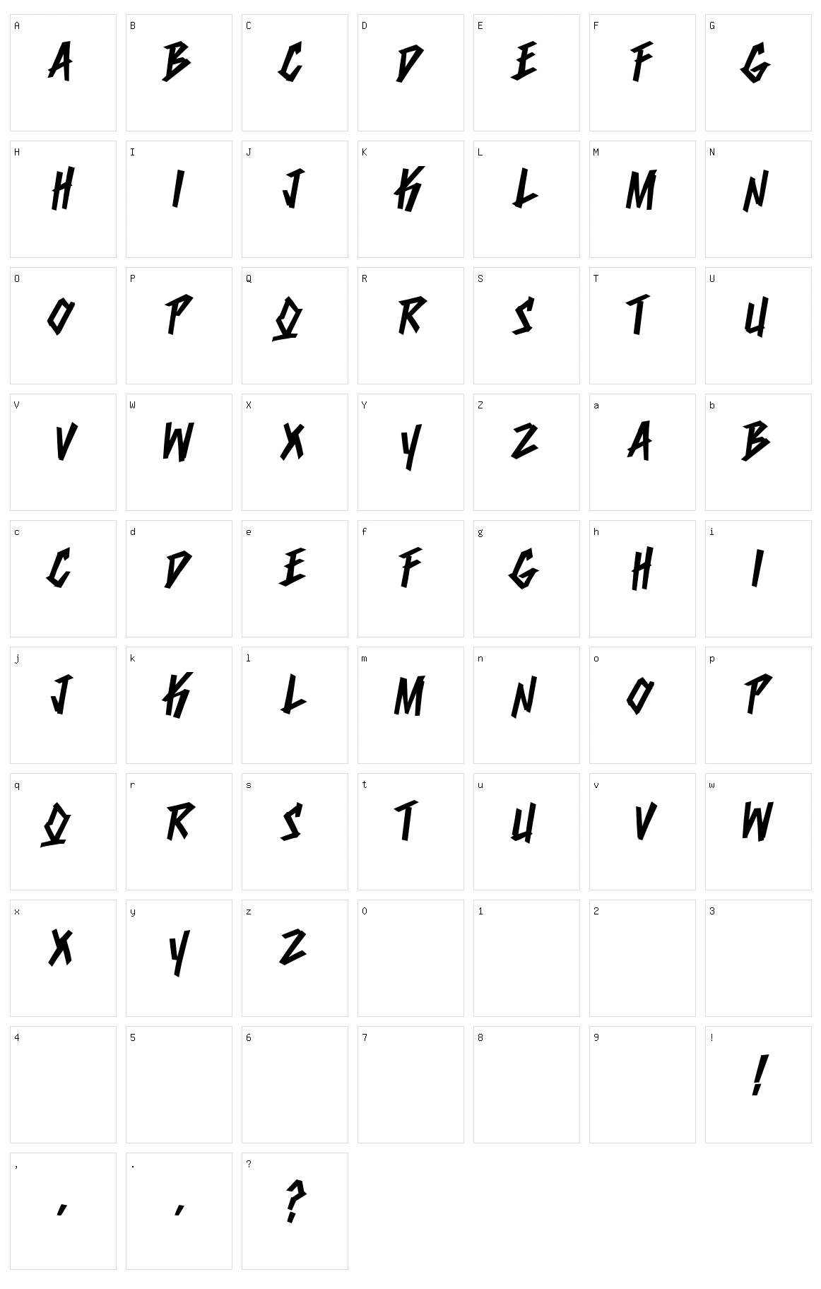 Dumbnerd Character Set