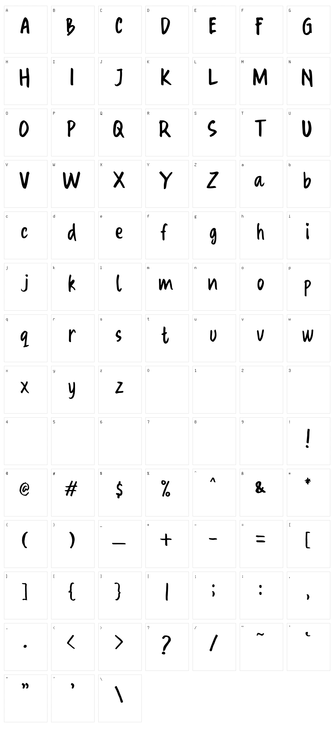 OraRet Character Set
