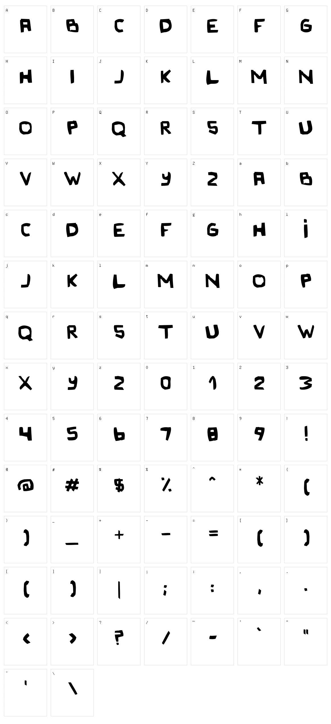 Original Olinda Style Character Set