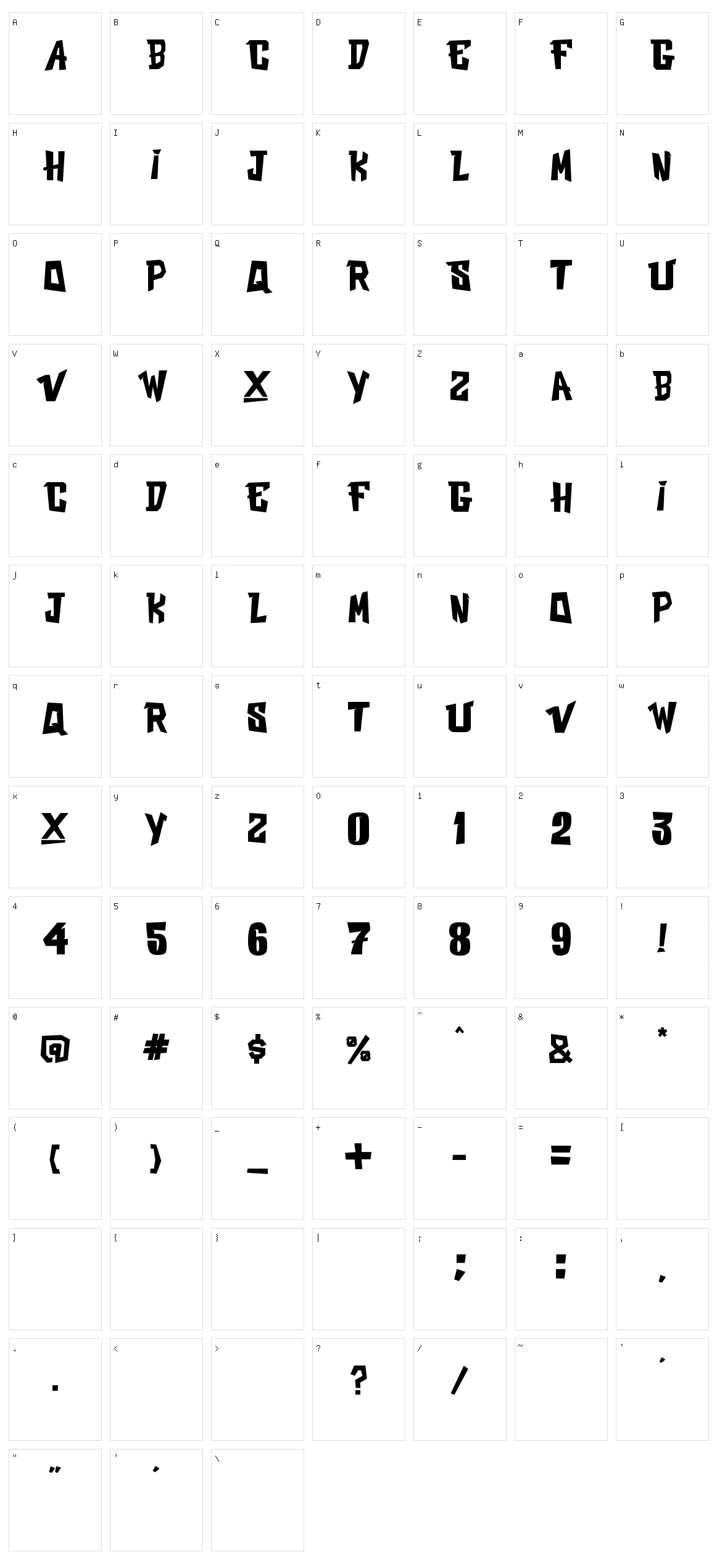 Vast Mx Character Set