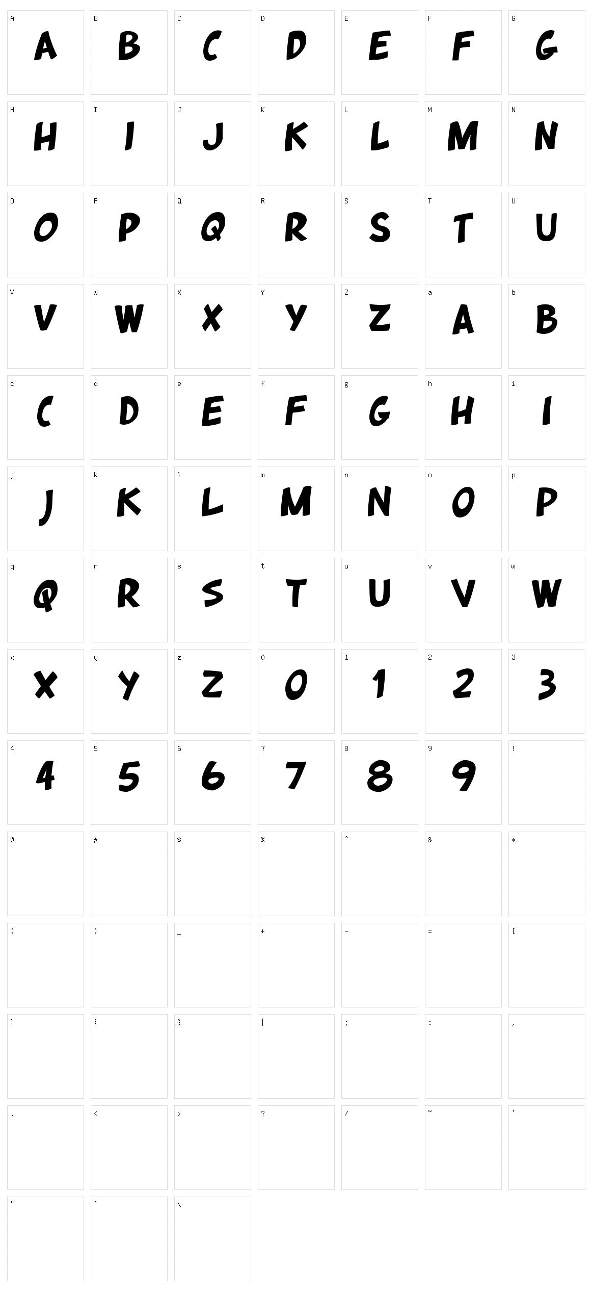 Quickstyle Character Set