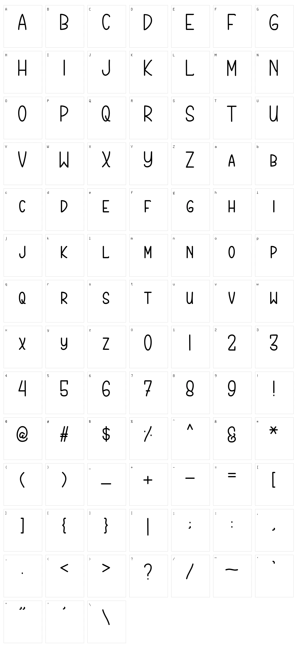 Rightious Character Set