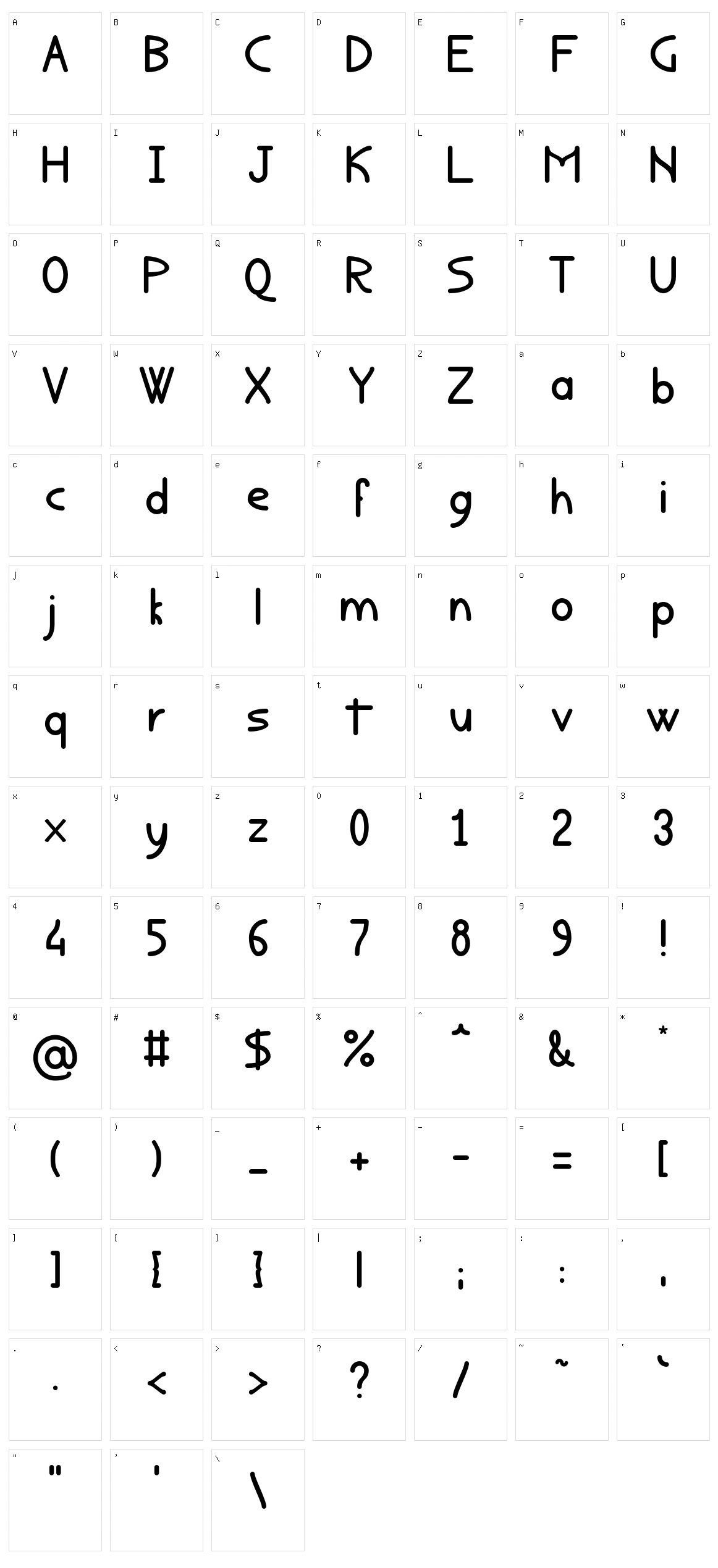 Rondouillard Character Set