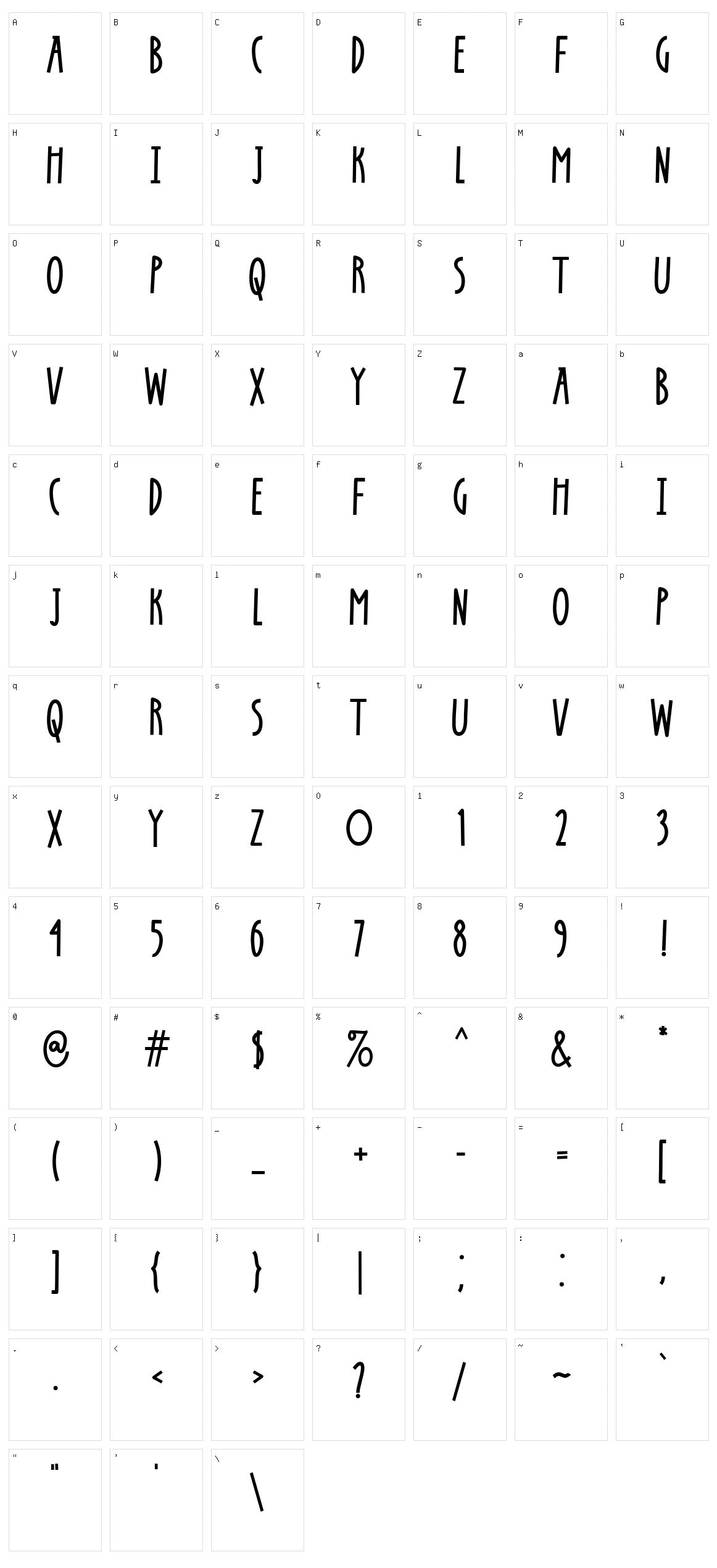 Rounstac Character Set