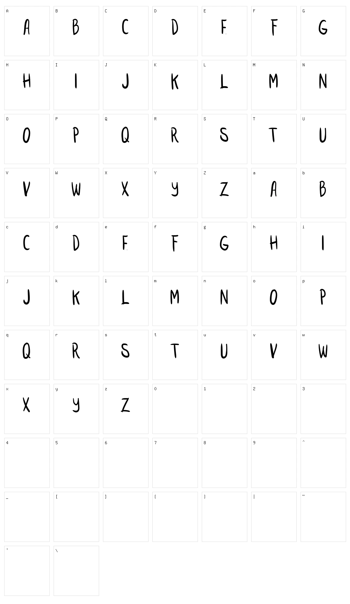 Rusak Character Set