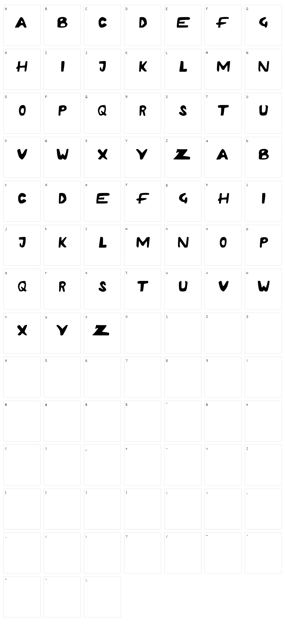 Rushda Character Set