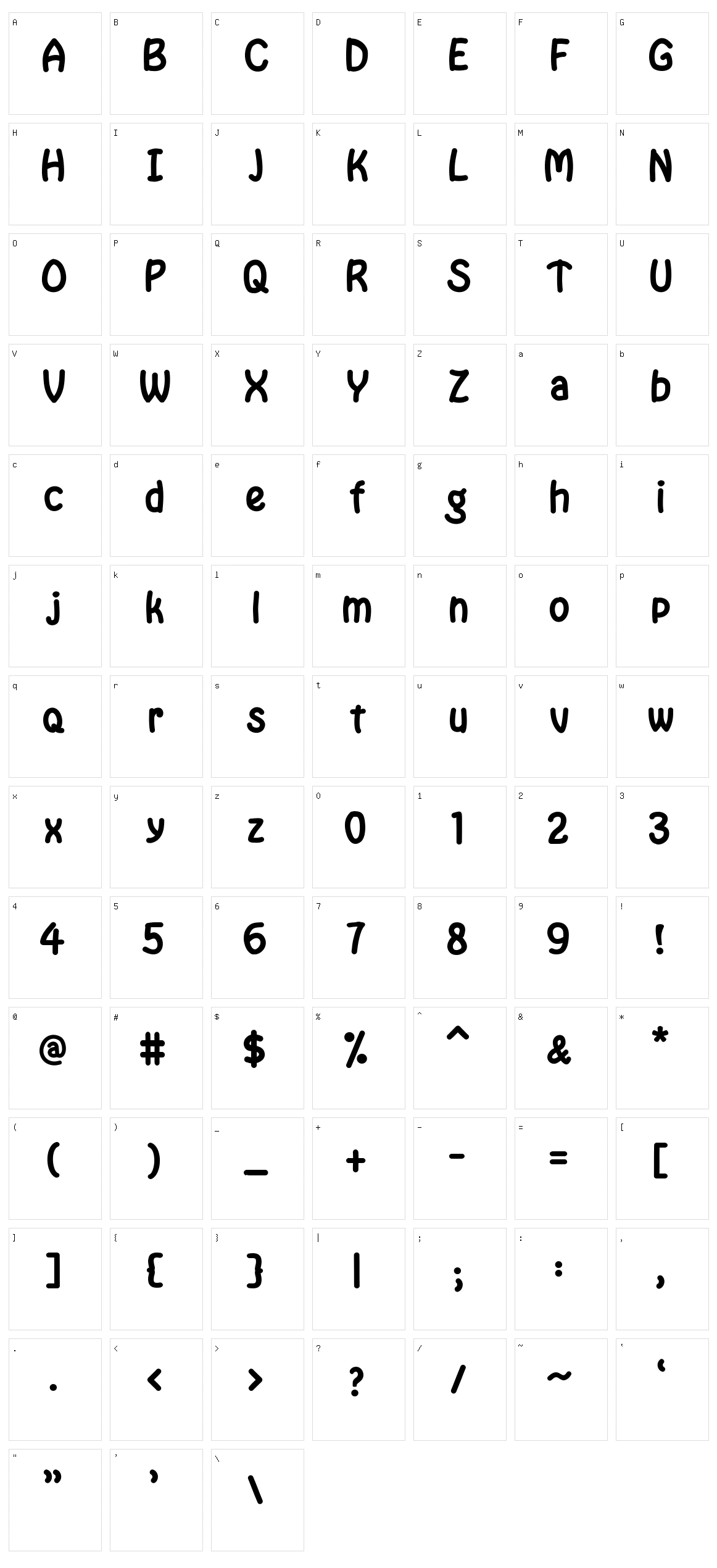 Sandspit Character Set