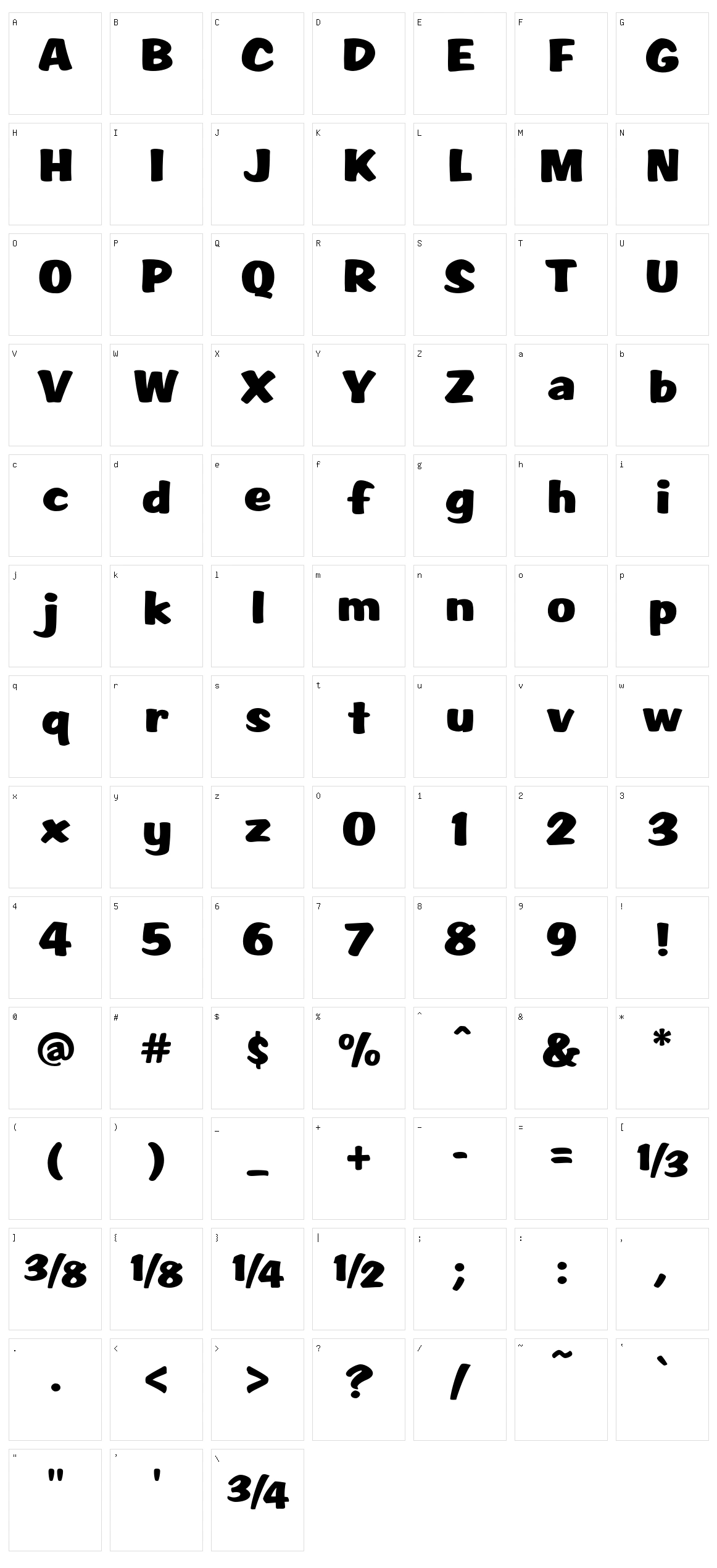 Script1 Rager Hevvy Character Set