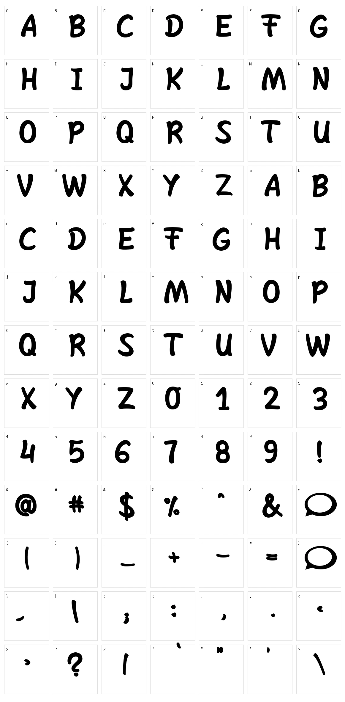 Shelta Hand Character Set