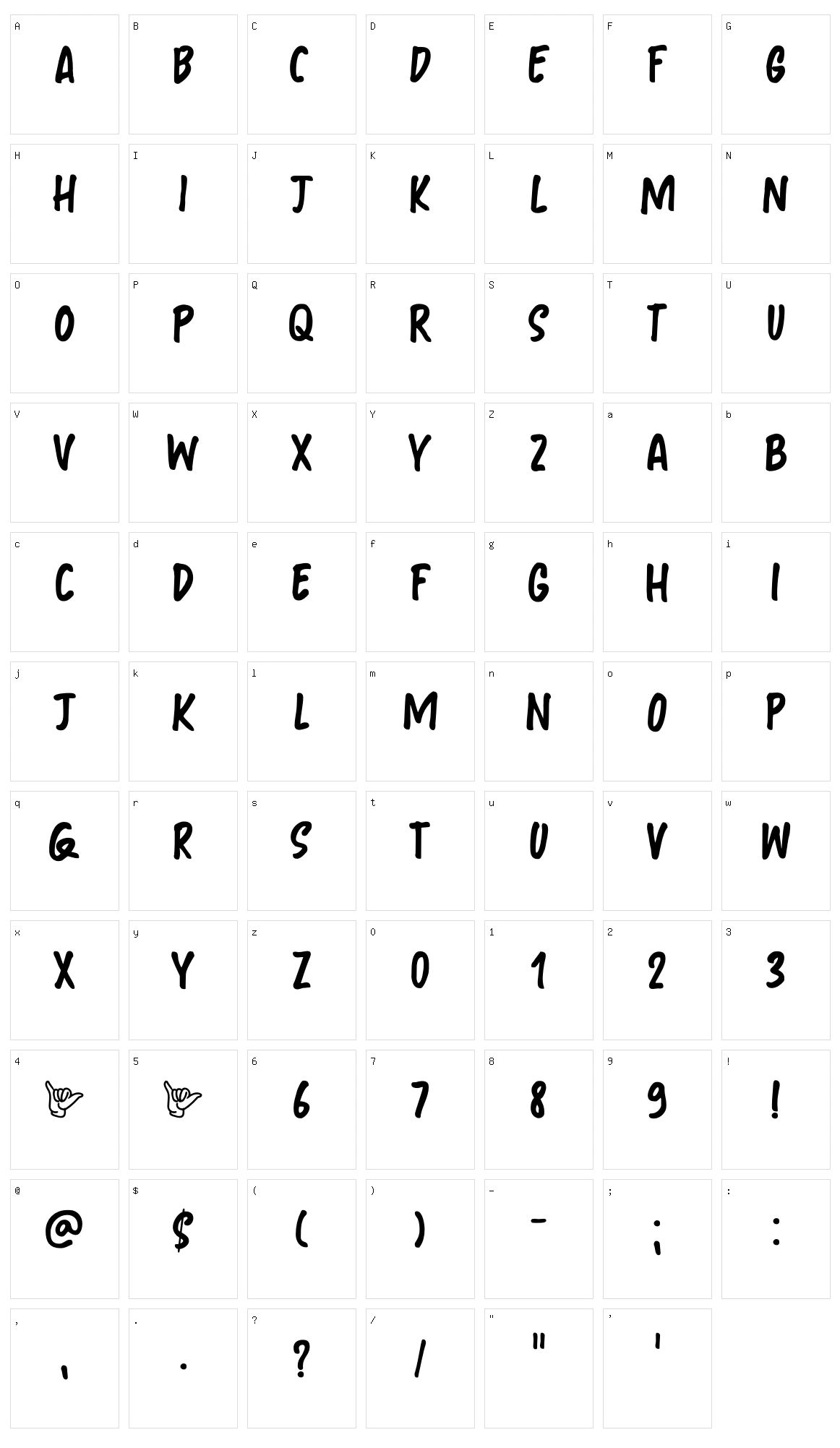 Shibby Character Set