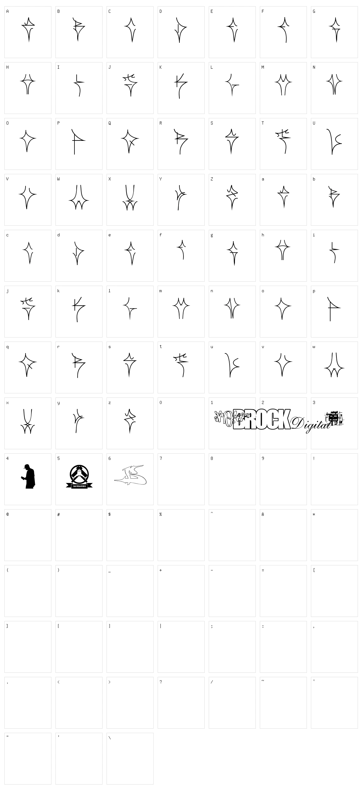 Pixo Reto Character Set