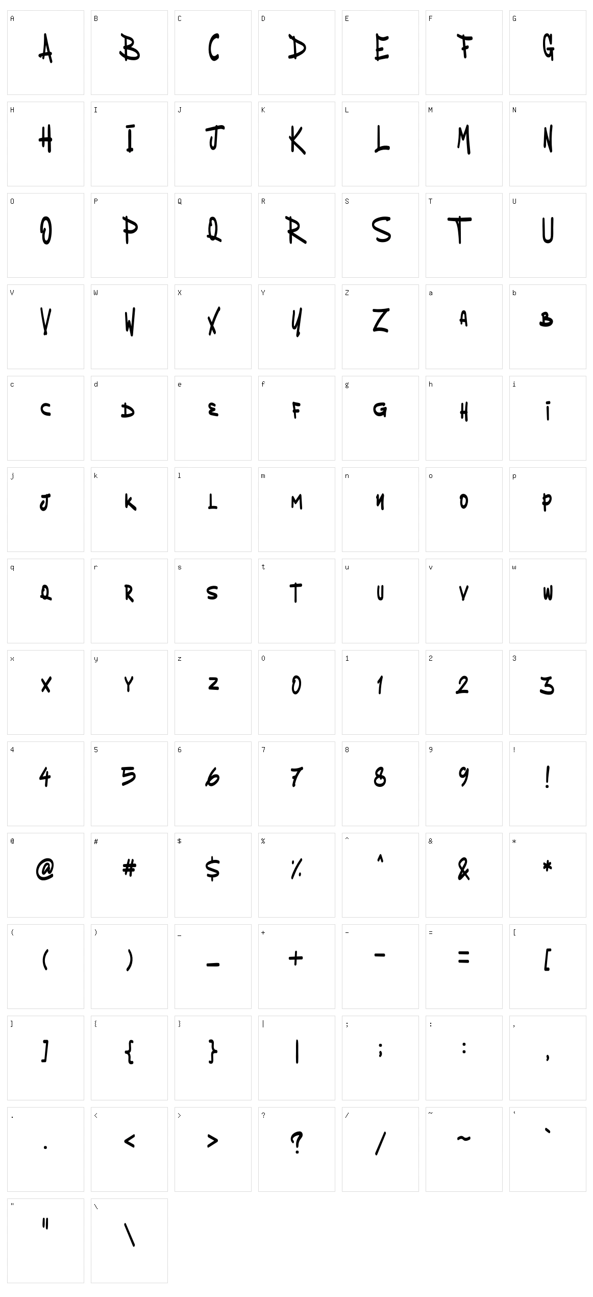 Thirsty Caps Character Set