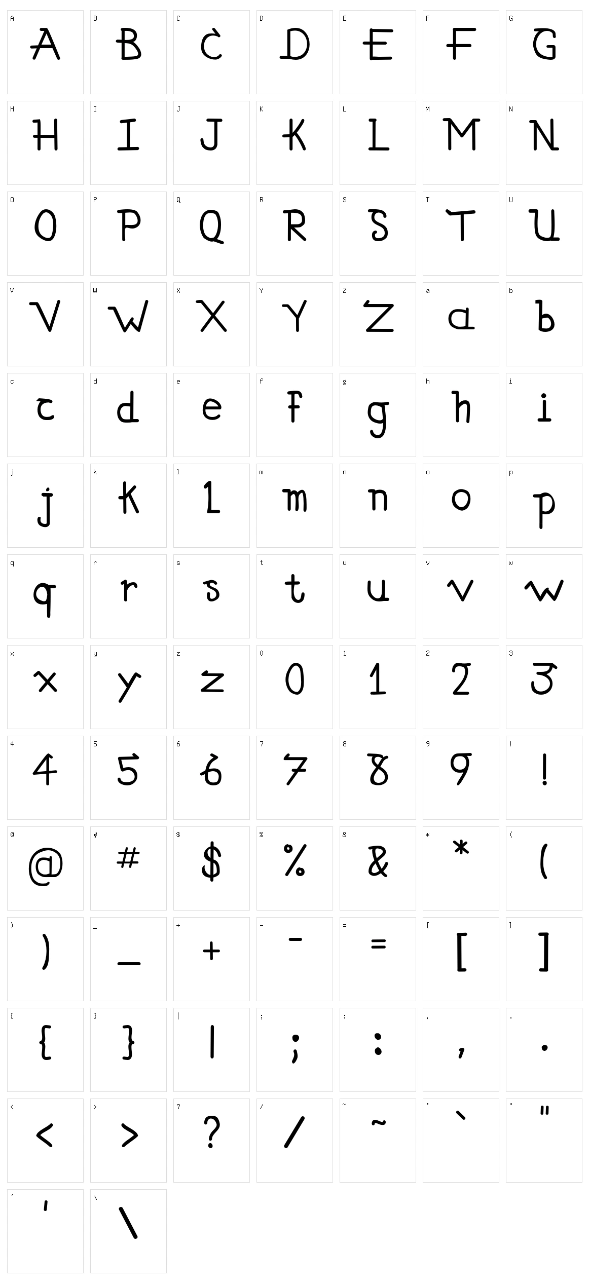 Simallos Character Set