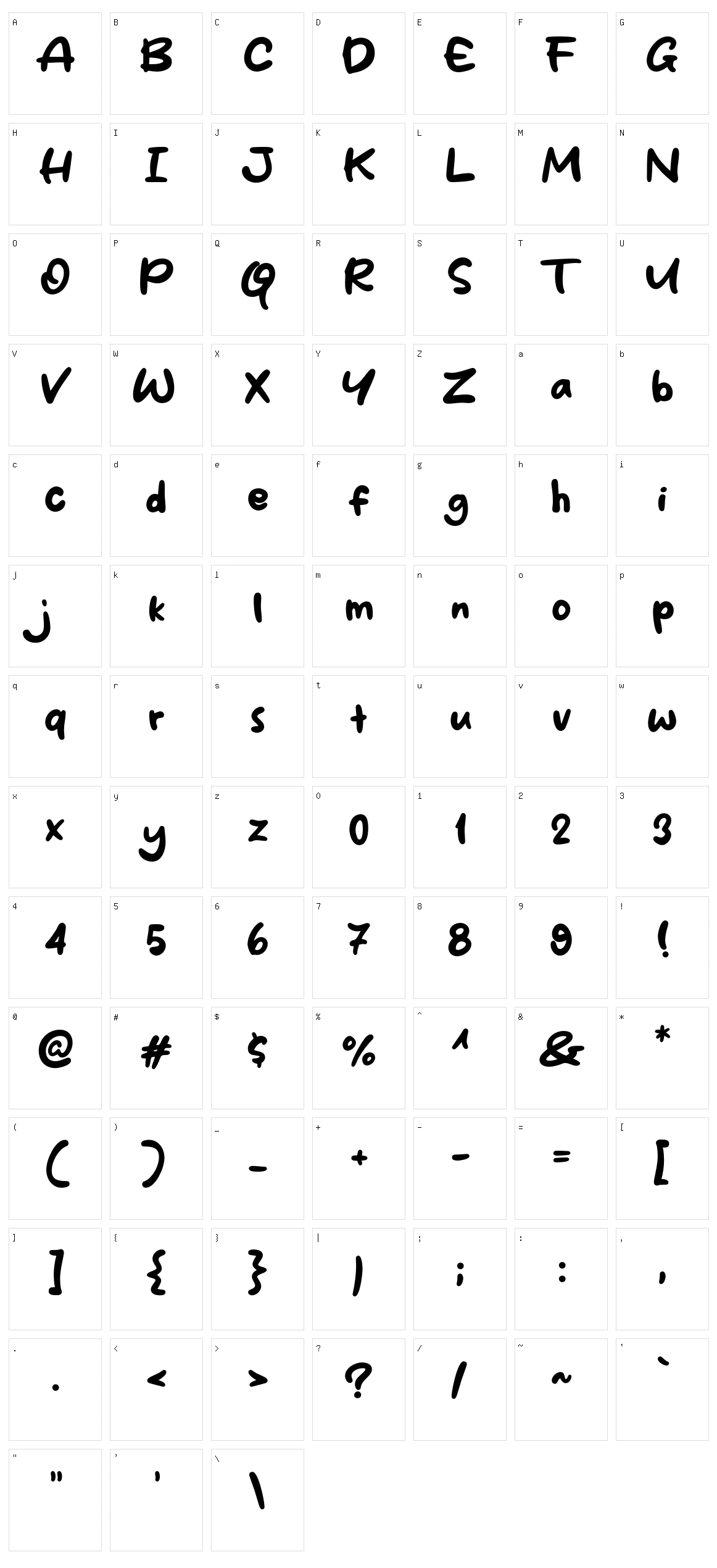 Singkong Character Set