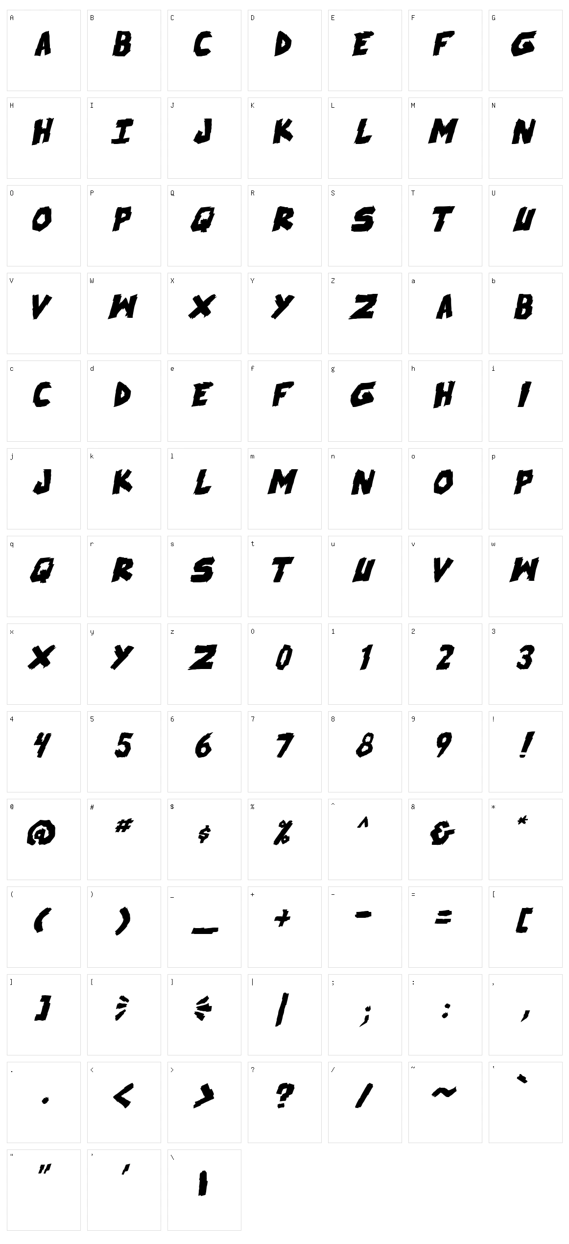 Skrunch Character Set