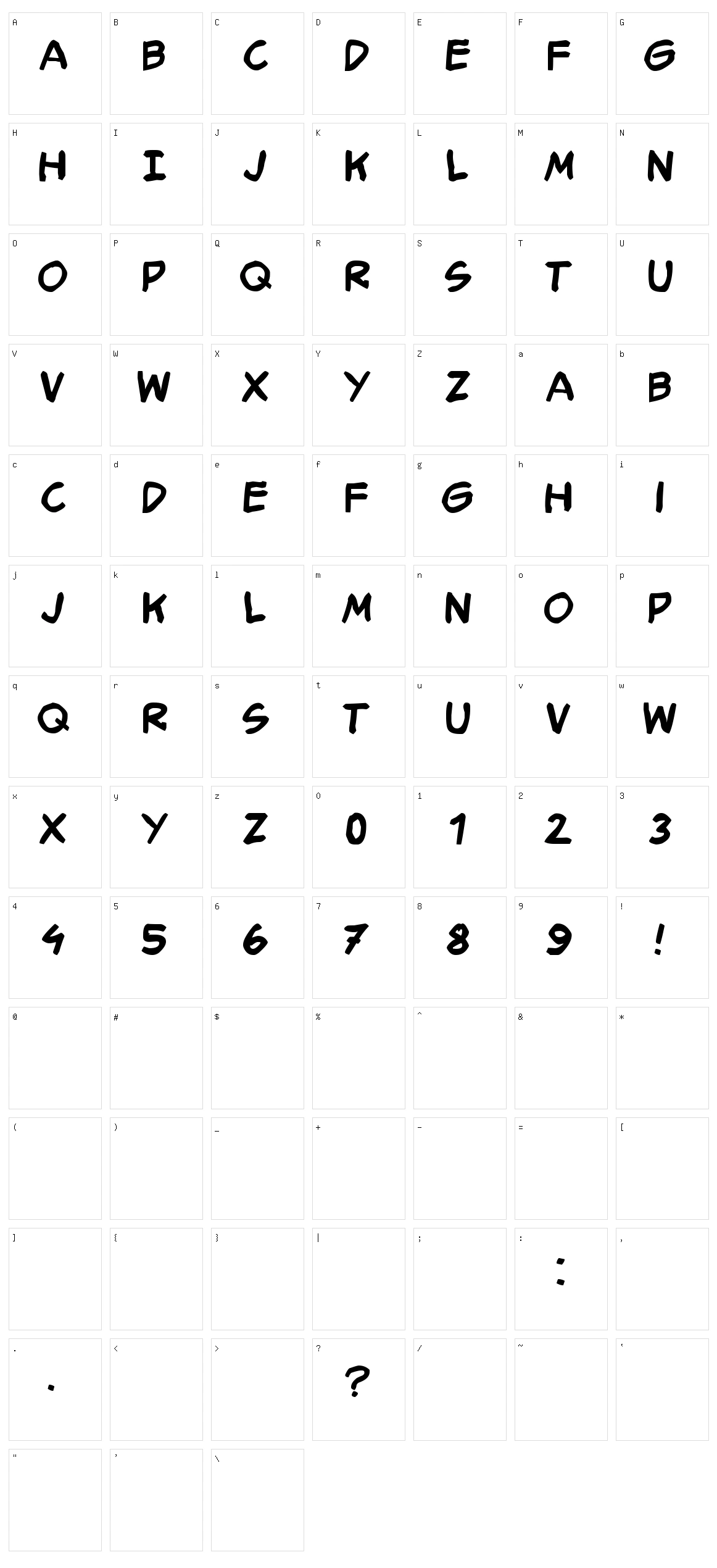 Smack Typographik Character Set
