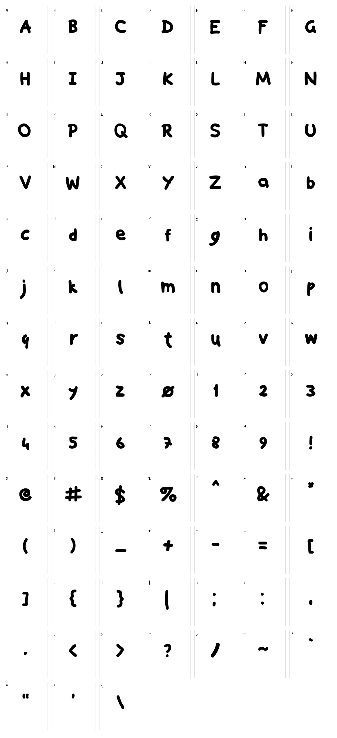 SnapHand Character Set