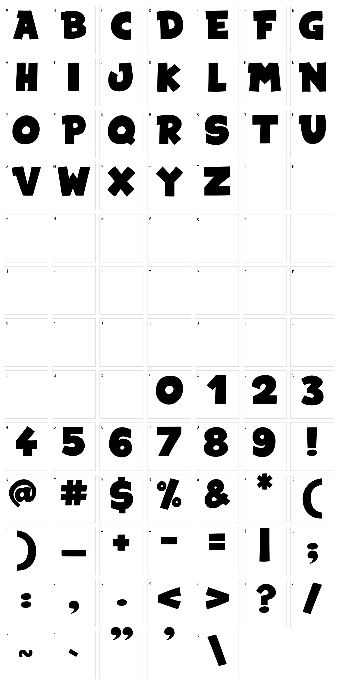 Space Comics Character Set