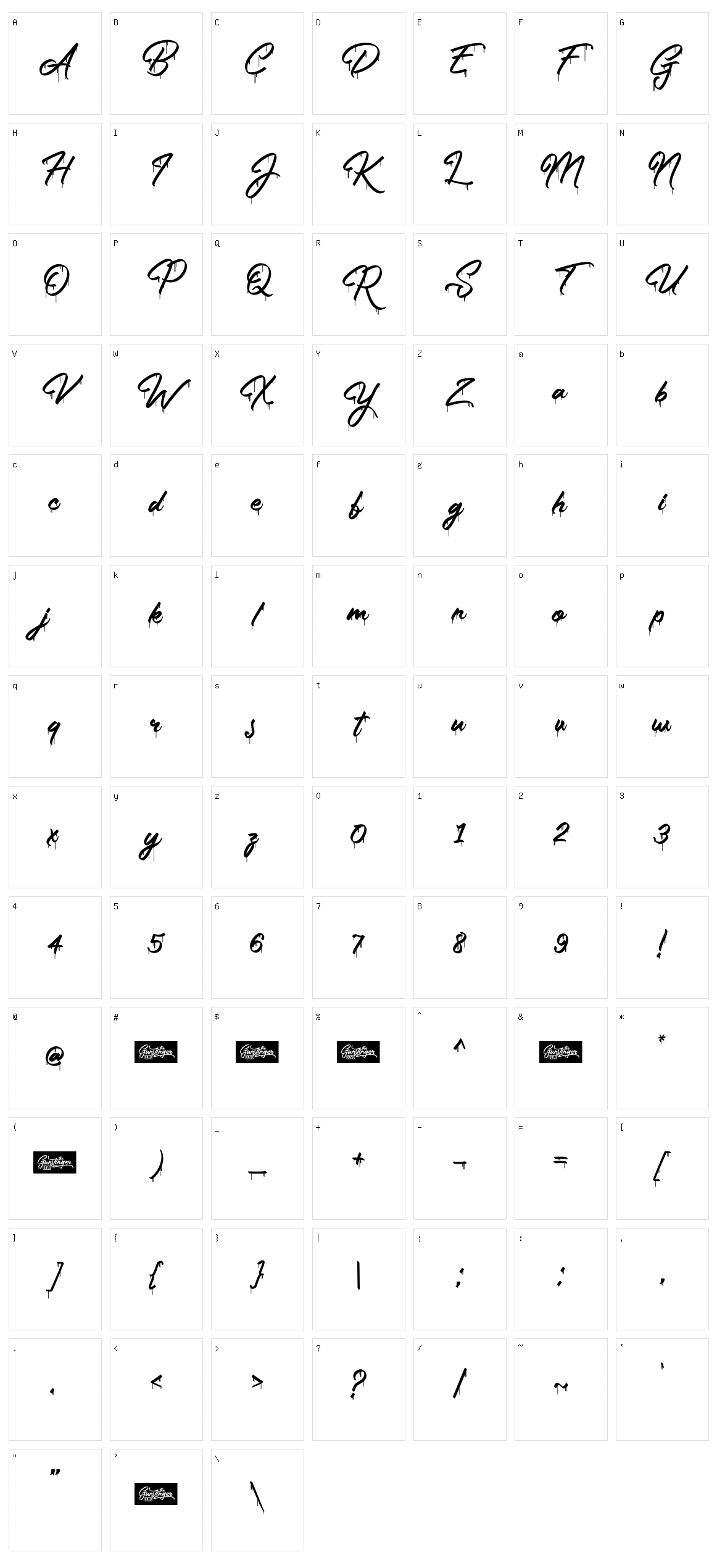 The Gunslinger Waterdrop Character Set