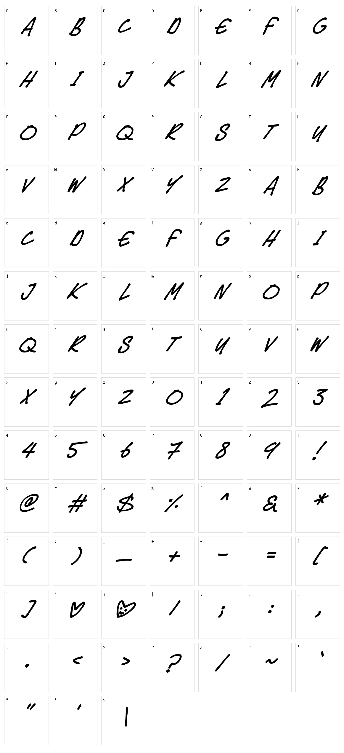 Speedy Marker Character Set