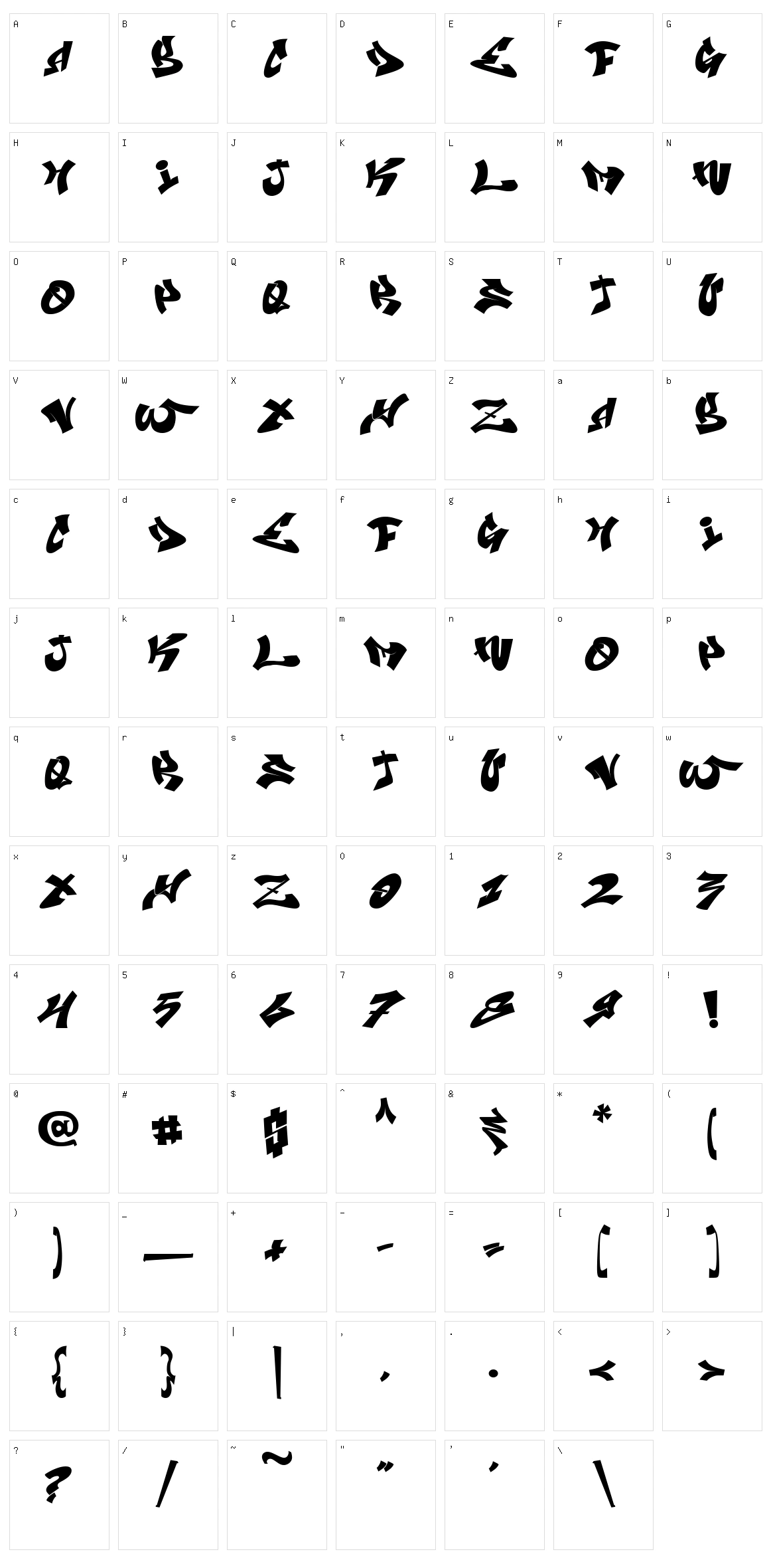 Amanzing Grafiti Character Set