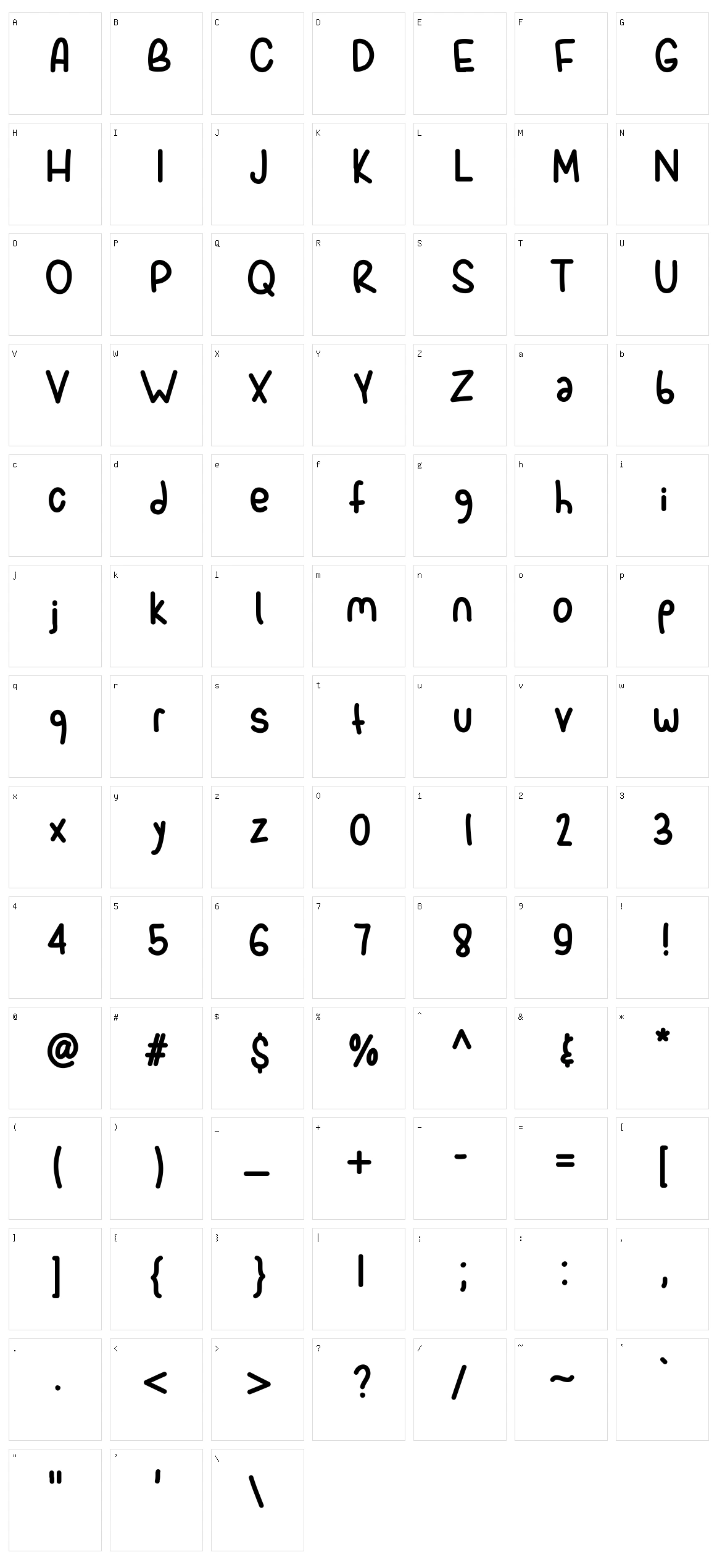 Spork Character Set
