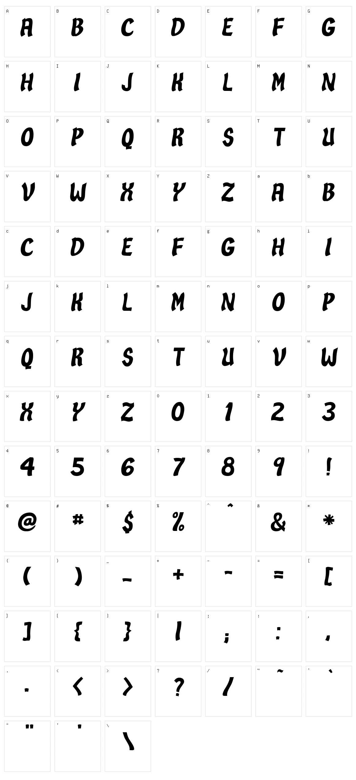 Suburbana Character Set