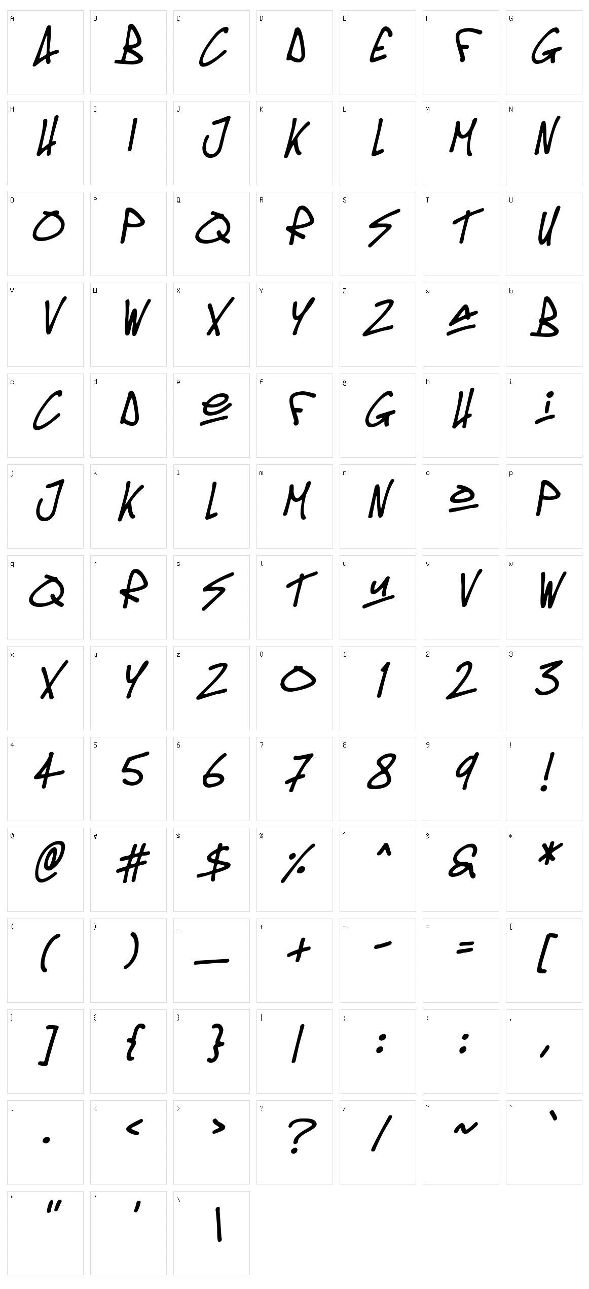 Oldschool Tag Character Set