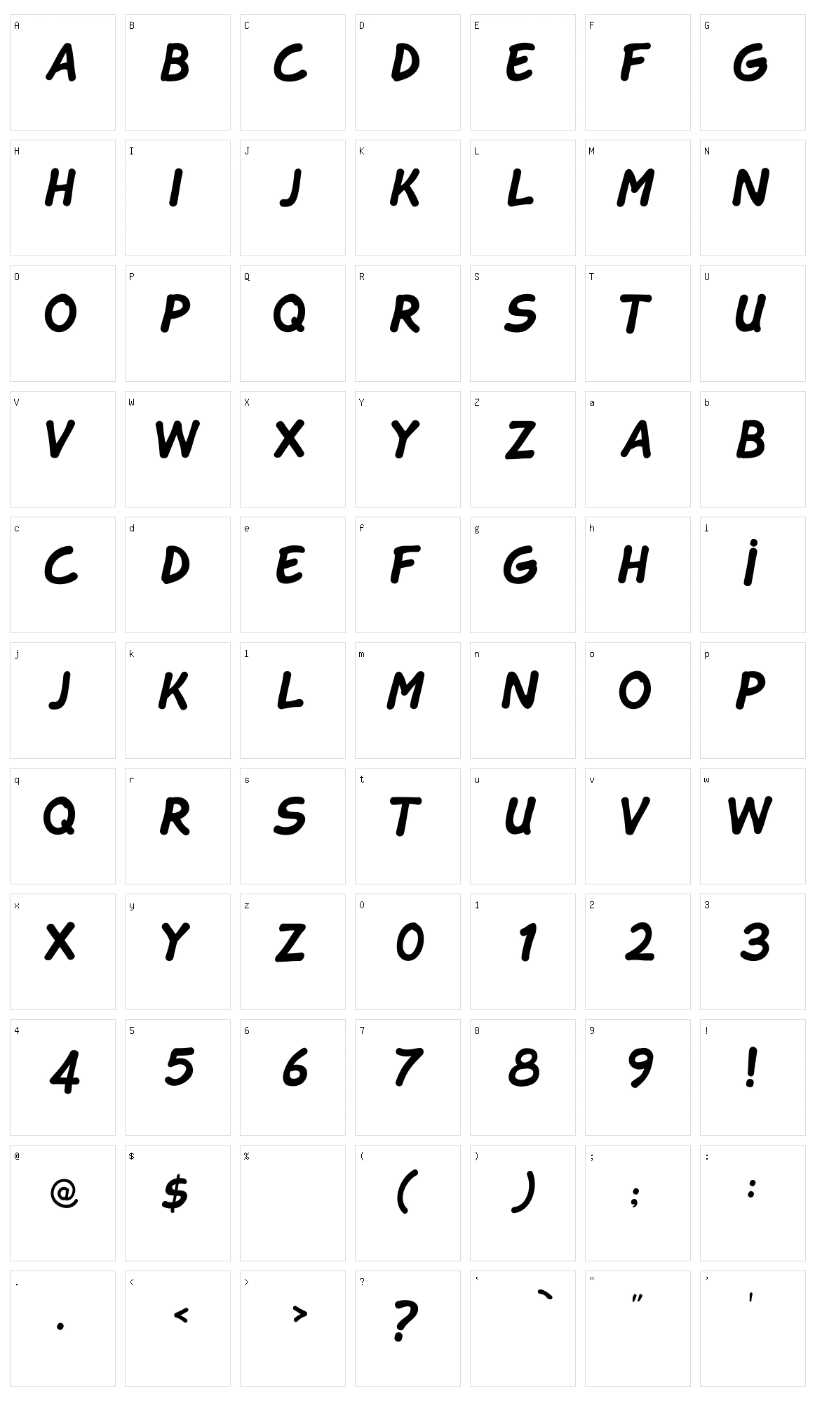 Tahtelbahir komik Character Set