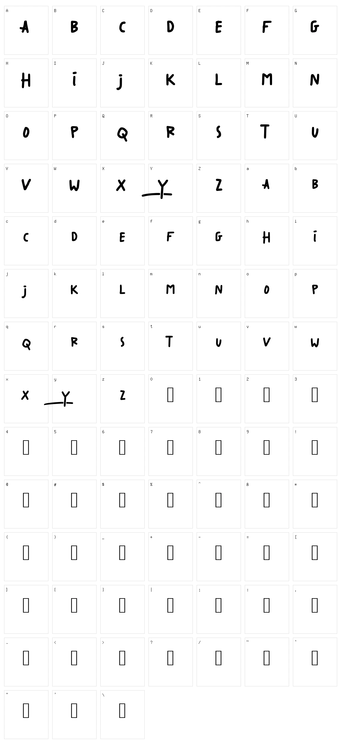 Taryo Character Set