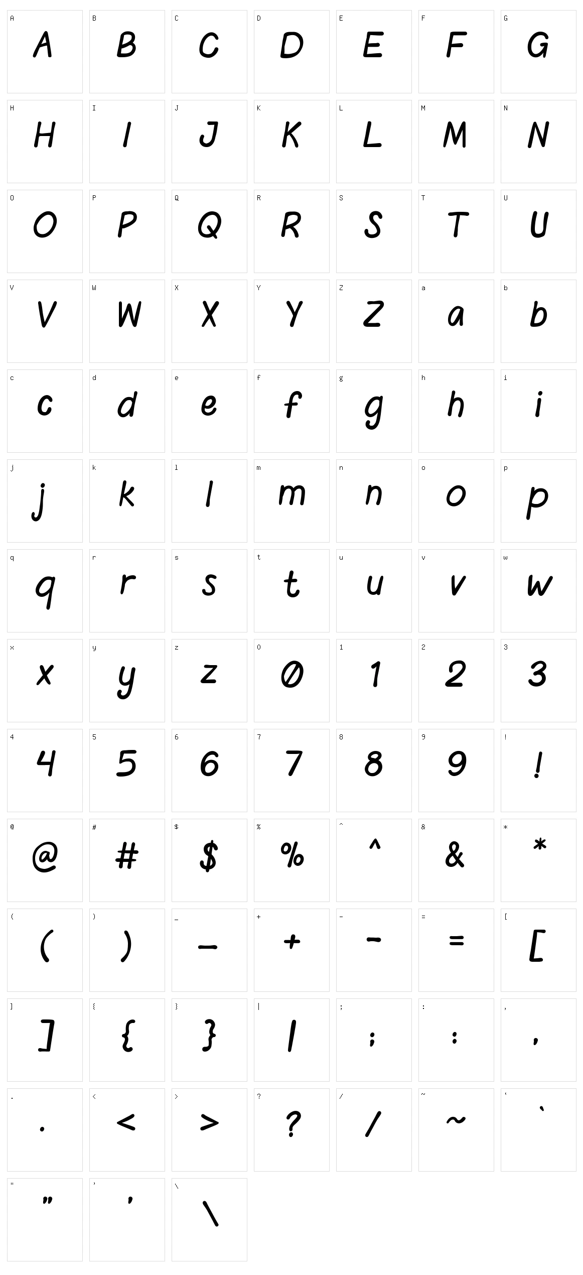 Teen Poem Character Set
