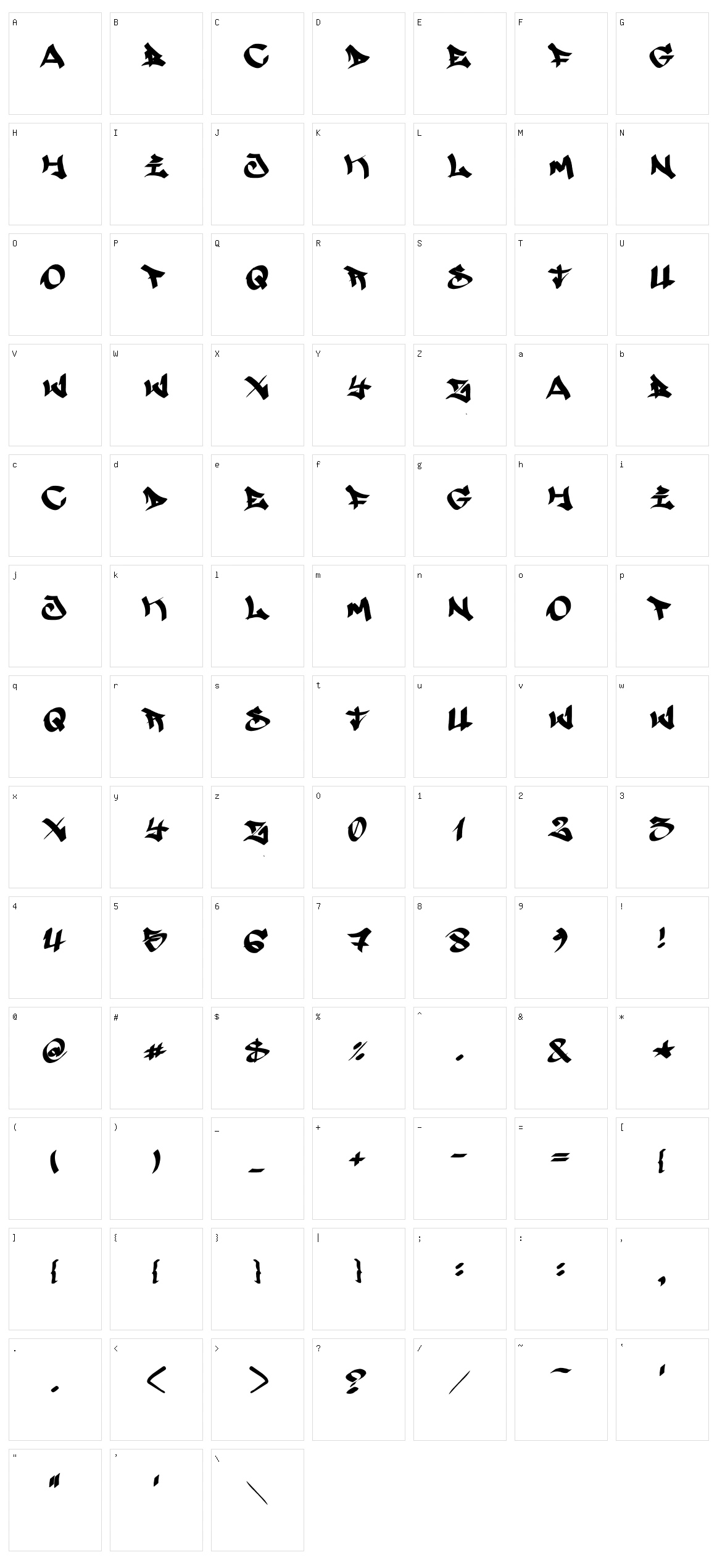 Searfont Character Set