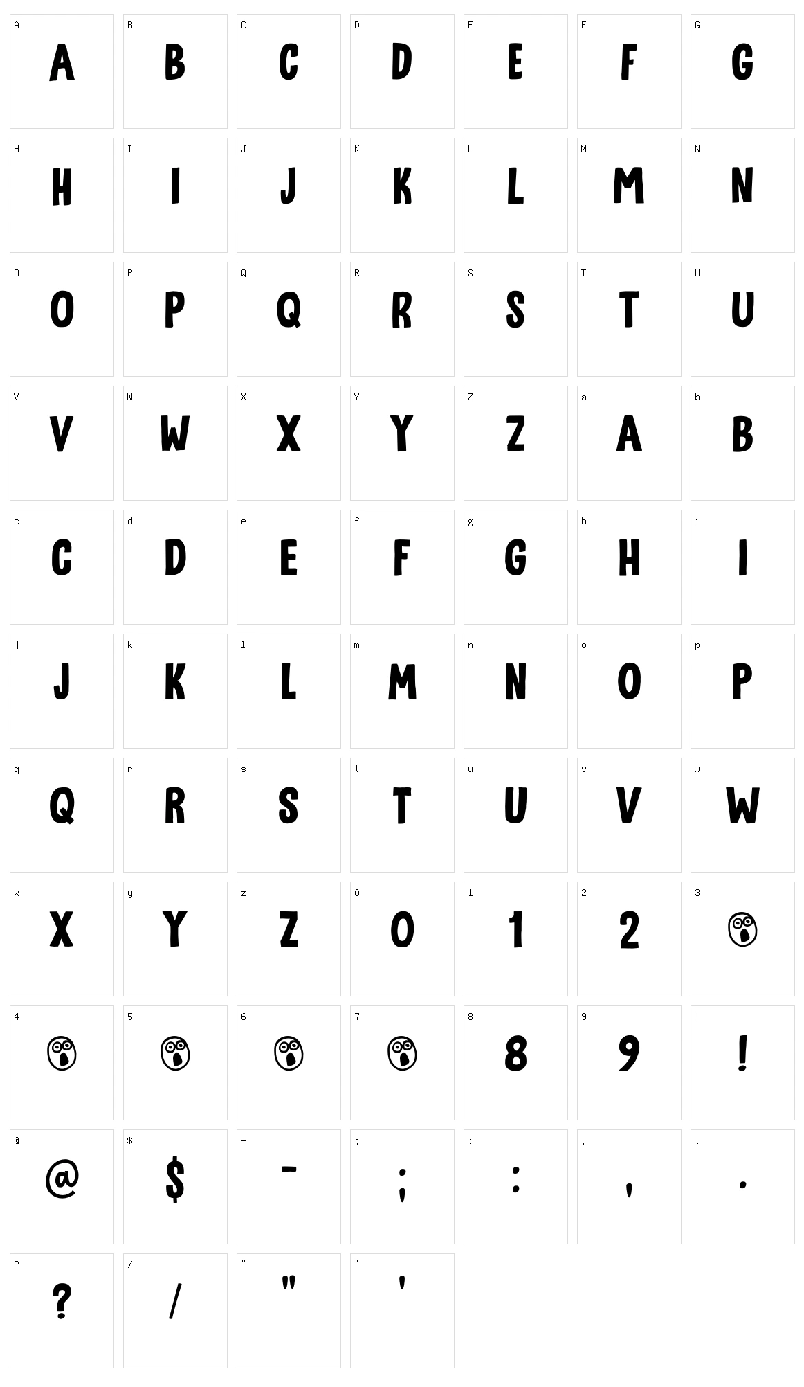 Utroligt Character Set