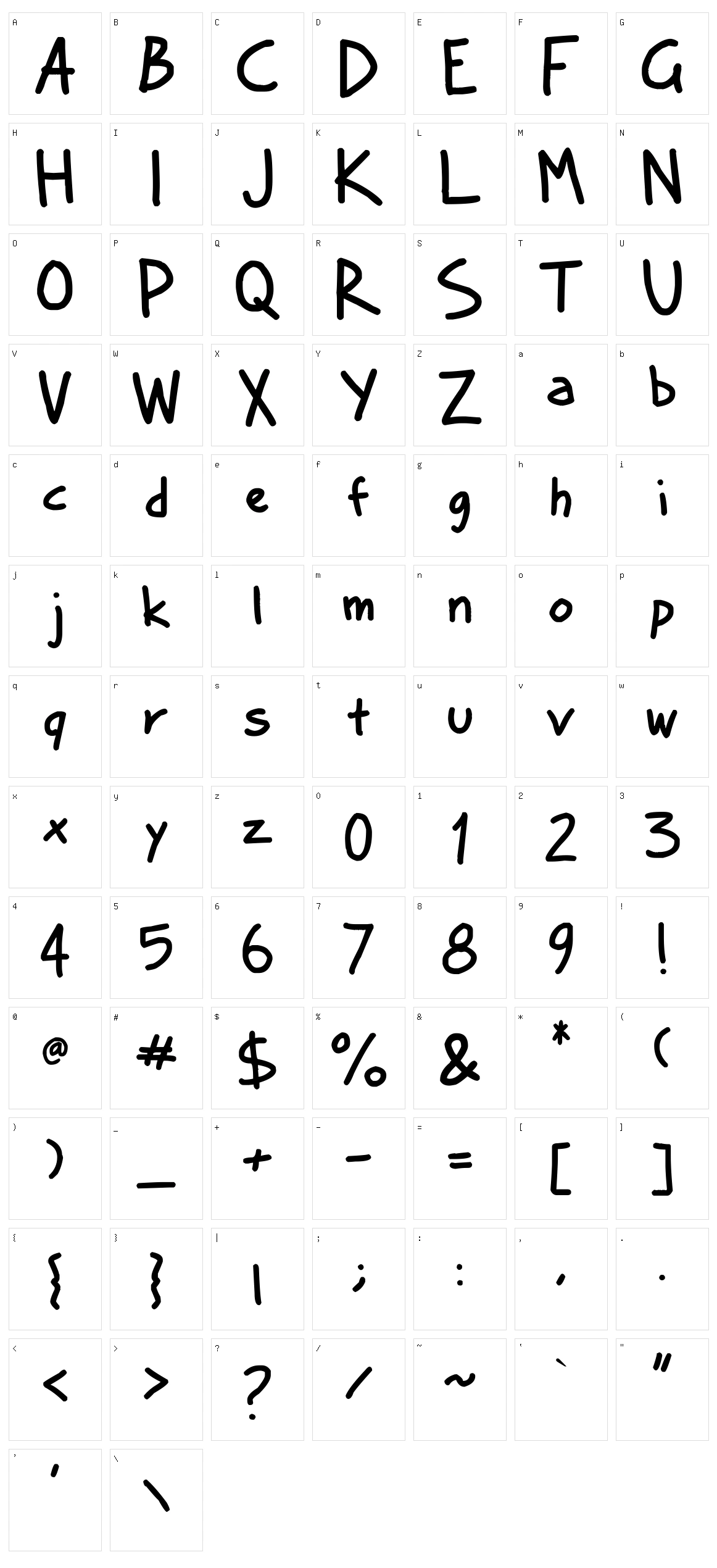 Valium Character Set